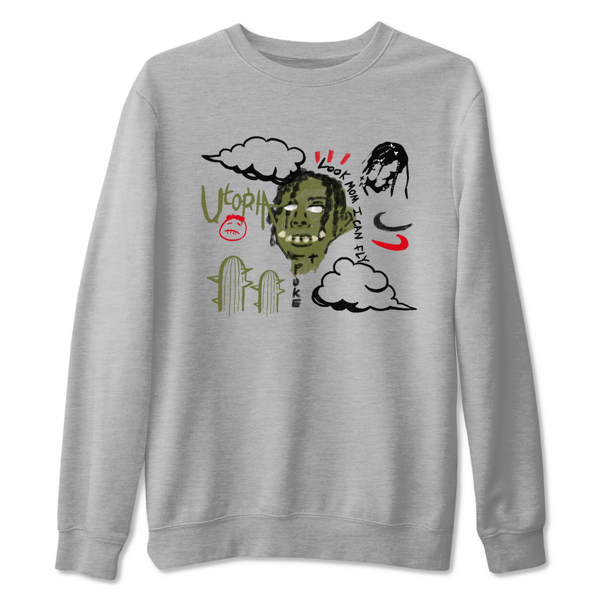 I Can Fly snkmatch Tees - Air Jordan 1 Travis Scott Medium Olive