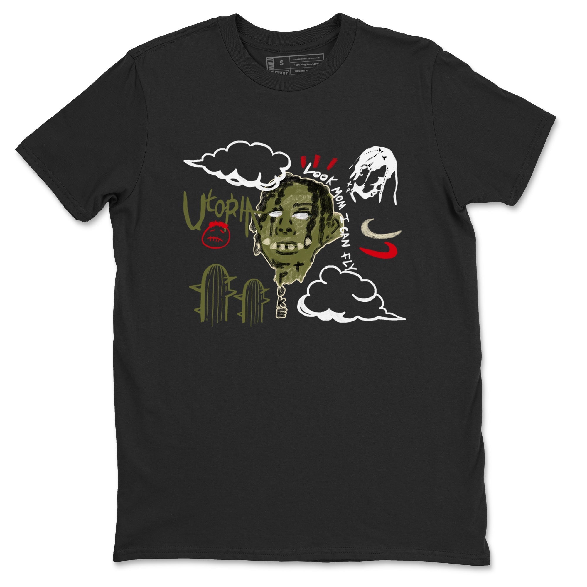 I Can Fly snkmatch Tees - Air Jordan 1 Travis Scott Medium Olive
