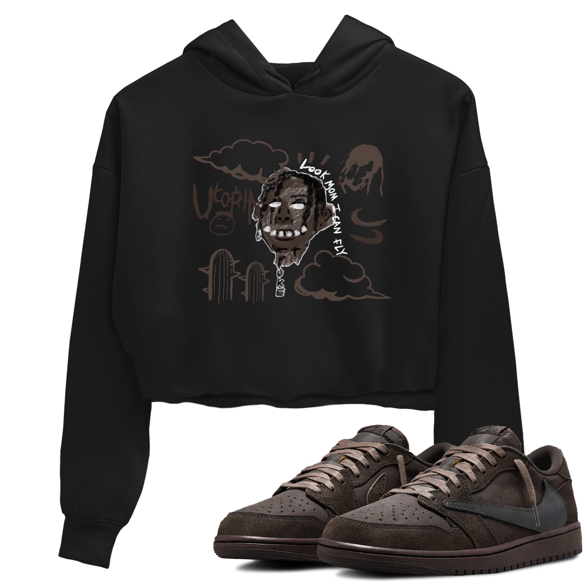 I Can Fly snkmatch Women's Top - Air Jordan 1 Travis Scott Velvet Brown
