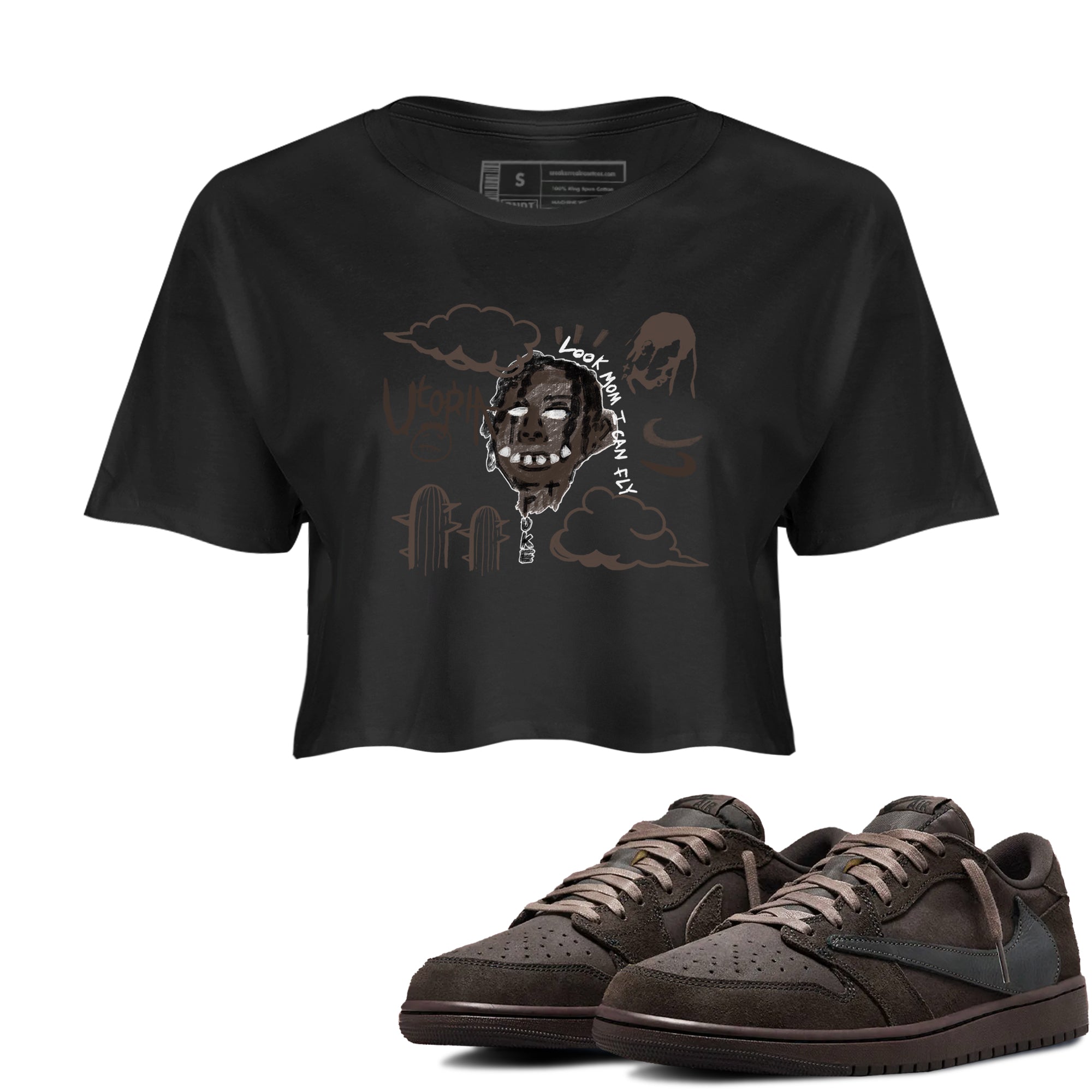 I Can Fly snkmatch Women's Top - Air Jordan 1 Travis Scott Velvet Brown