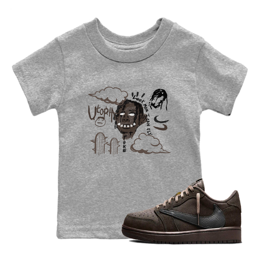 I Can Fly snkmatch Tees Kids - Air Jordan 1 Travis Scott Velvet Brown