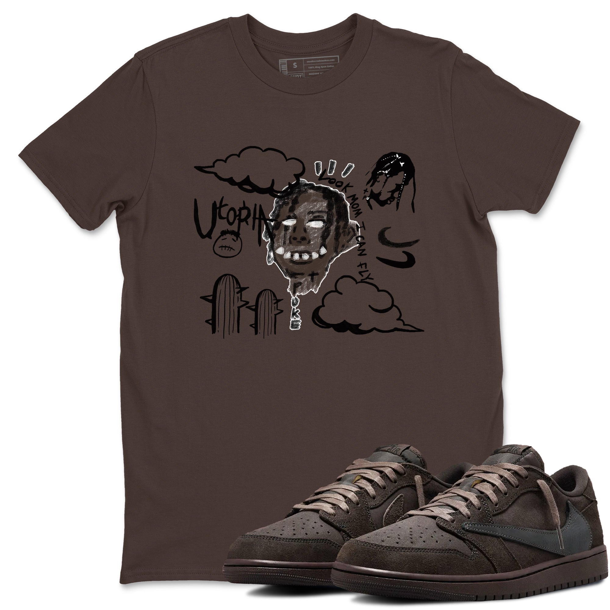 I Can Fly snkmatch Tees - Air Jordan 1 Travis Scott Velvet Brown
