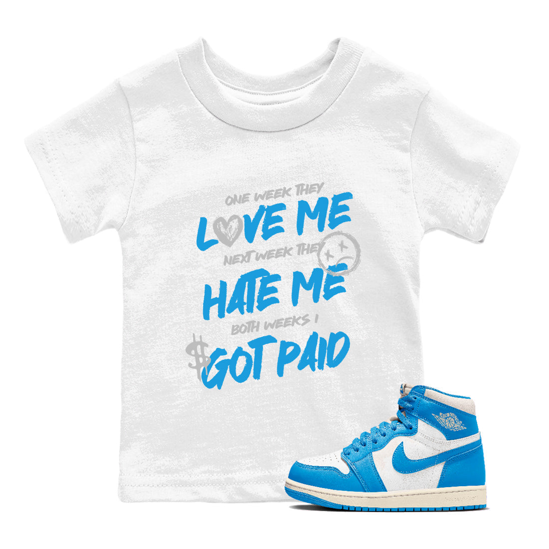 I Got Paid snkmatch Tees Kids - Air Jordan 1 UNC Reimagined