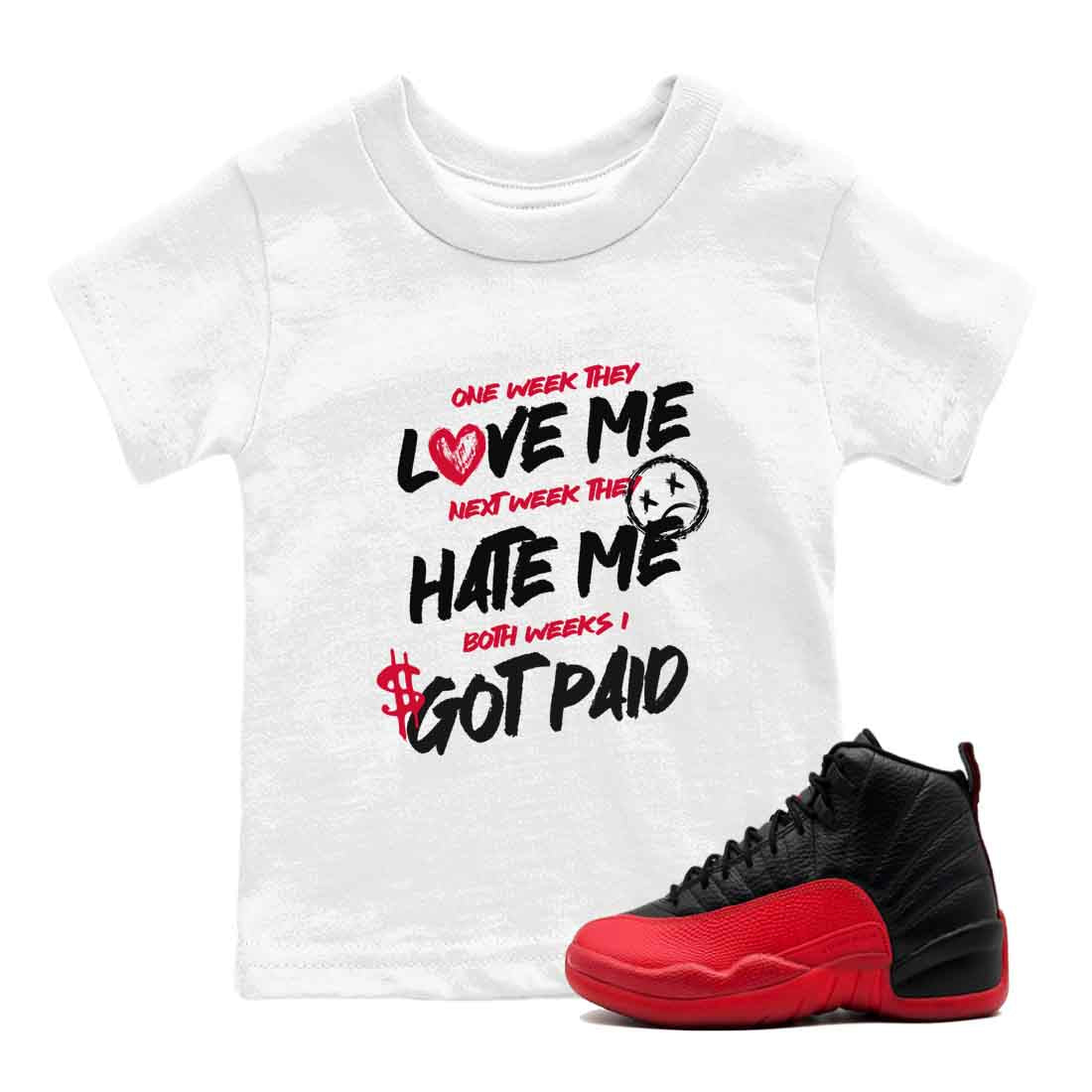I Got Paid snkmatch Tees Kids - Air Jordan 12 Flu Game
