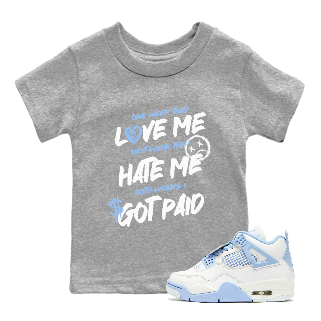I Got Paid snkmatch Tees Kids - Air Jordan 4 Aluminum