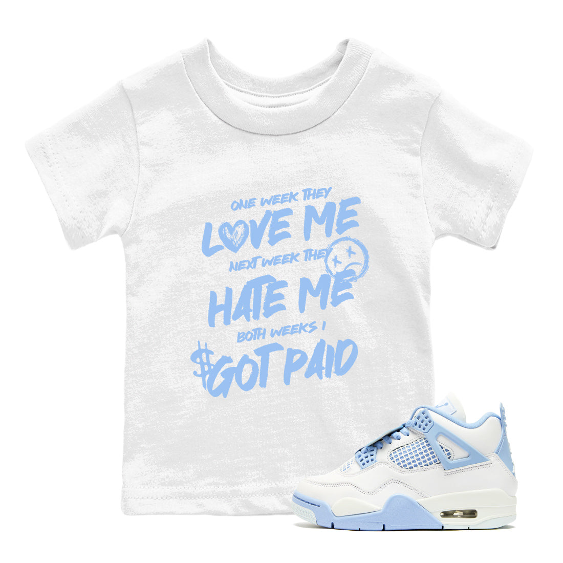I Got Paid snkmatch Tees Kids - Air Jordan 4 Aluminum