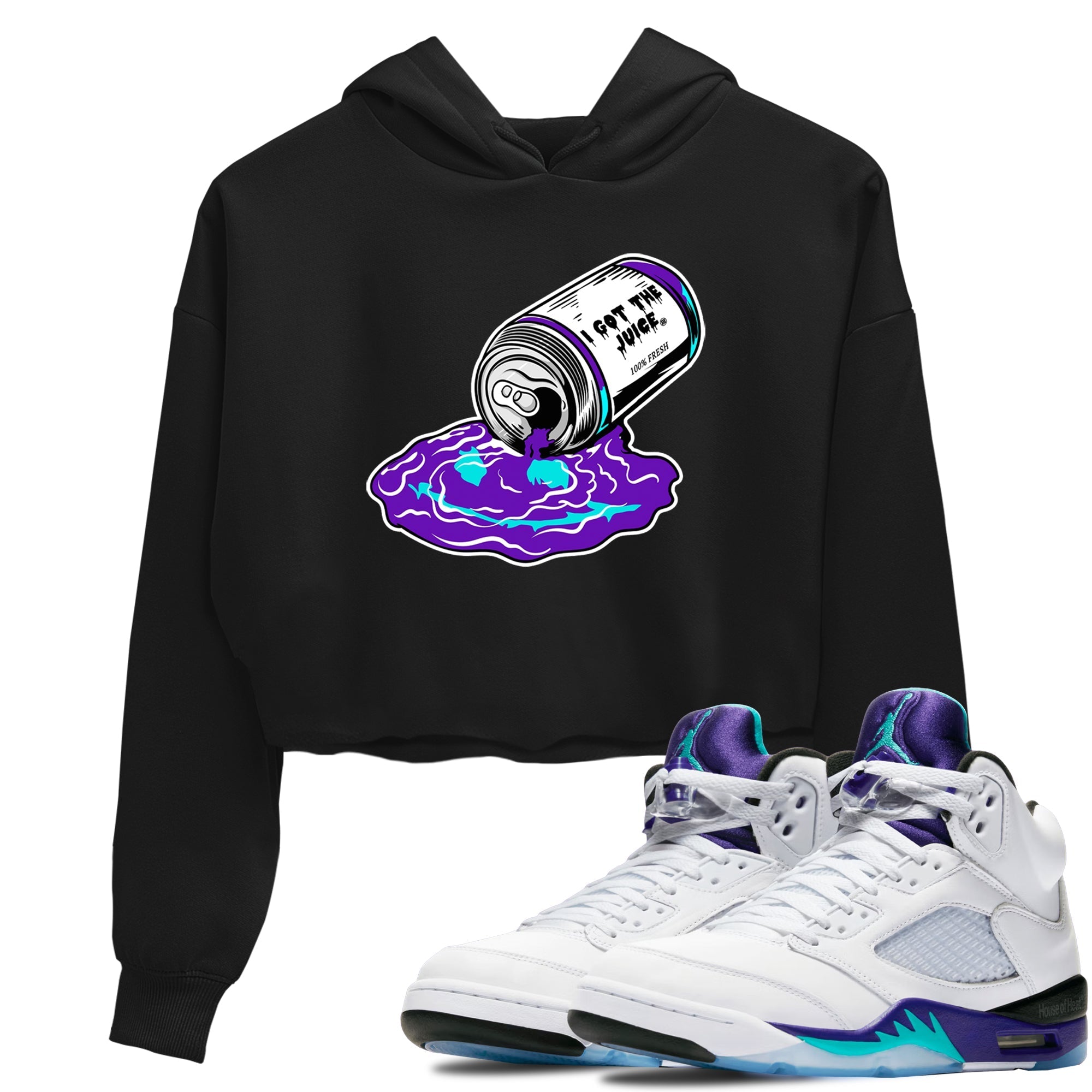 I Got The Juice snkmatch Women's Top - Air Jordan 5 Grape