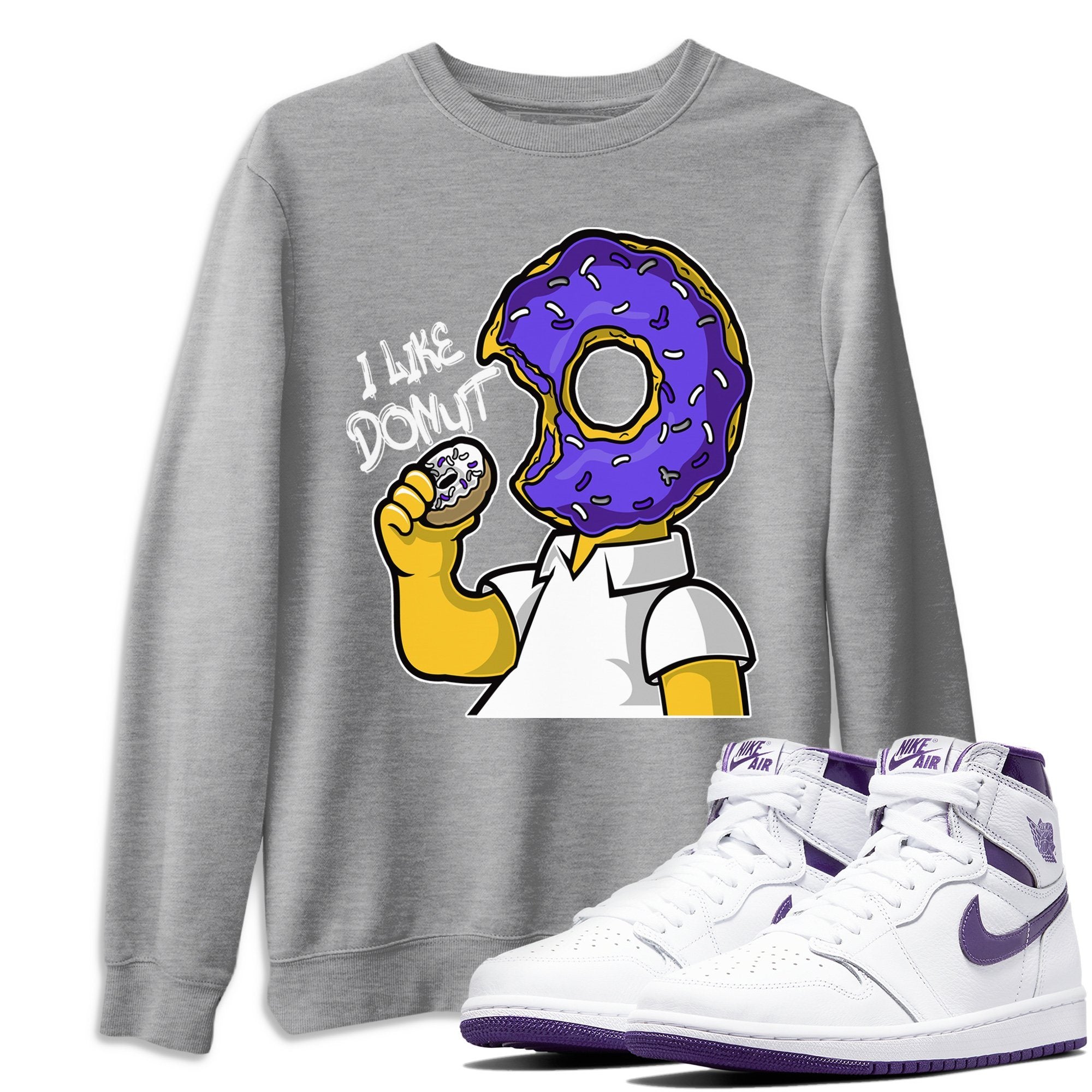 I Like Donut Unisex Tops - Air Jordan 1 WMNS Court Purple