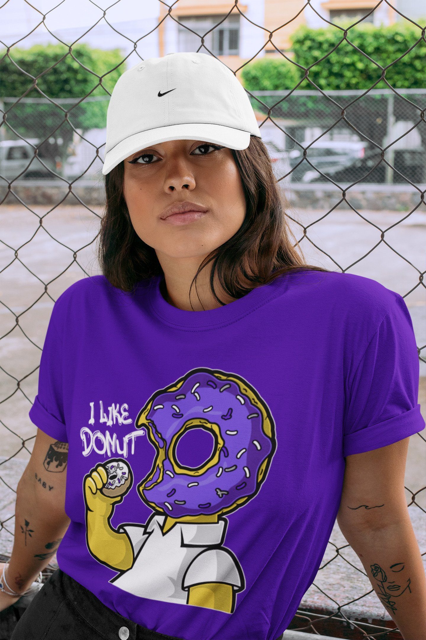 I Like Donut Unisex Tops - Air Jordan 1 WMNS Court Purple
