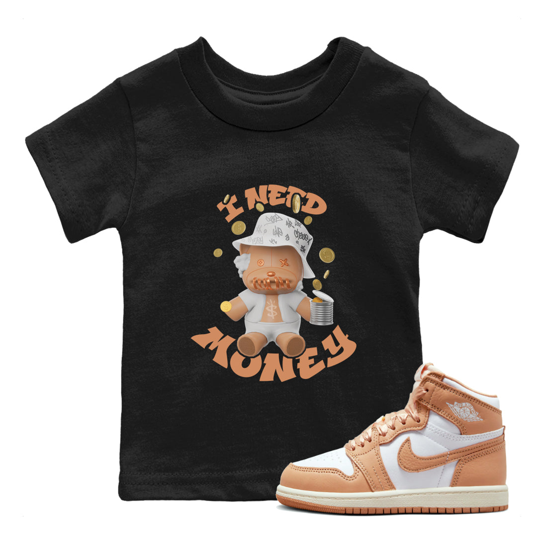 I Need Money snkmatch Tee Kids - Air Jordan 1 Praline