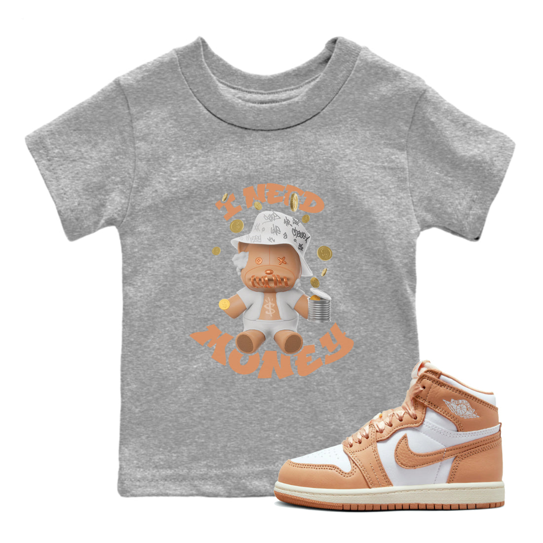 I Need Money snkmatch Tee Kids - Air Jordan 1 Praline
