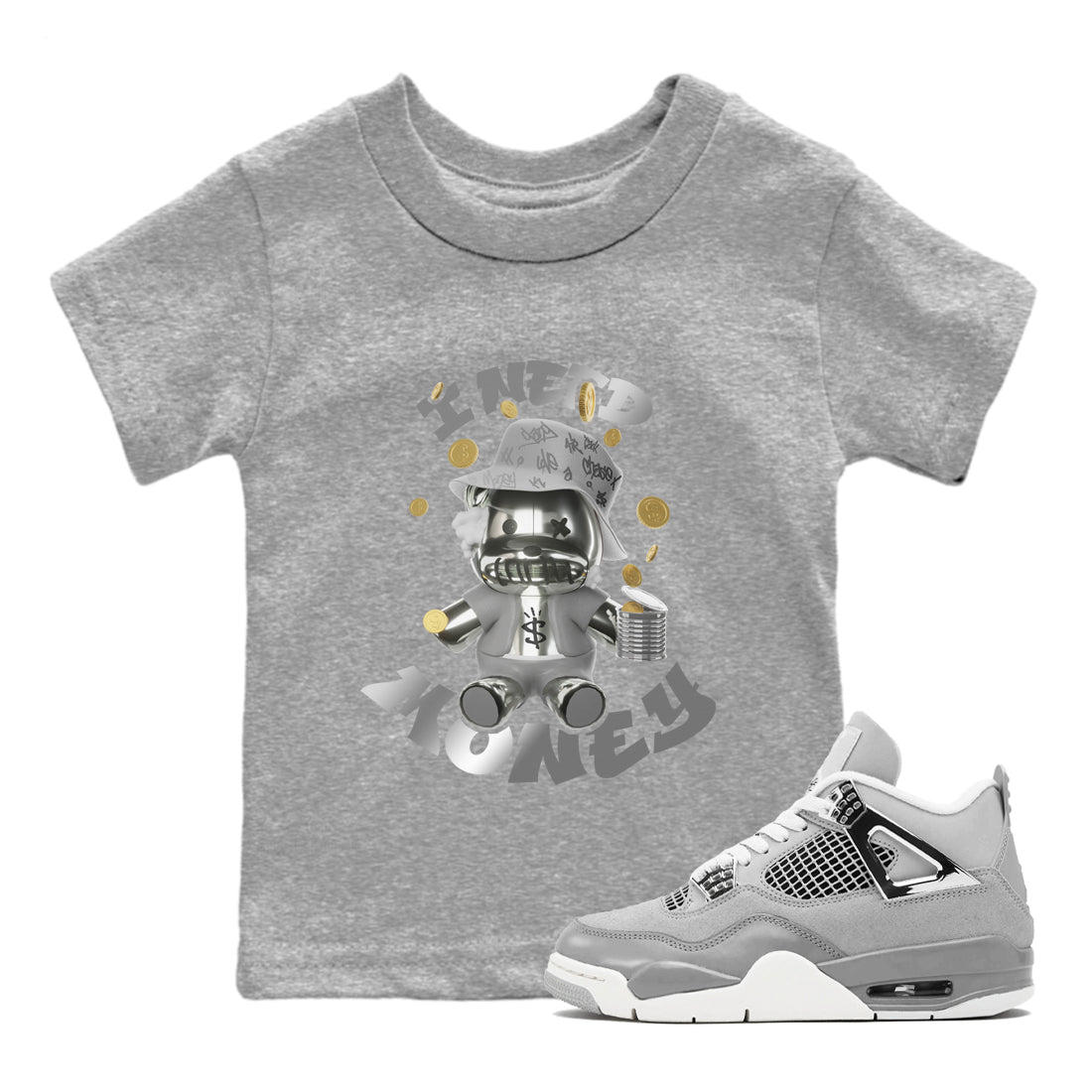 I Need Money snkmatch Tee Kids - Air Jordan 4 Frozen Moments