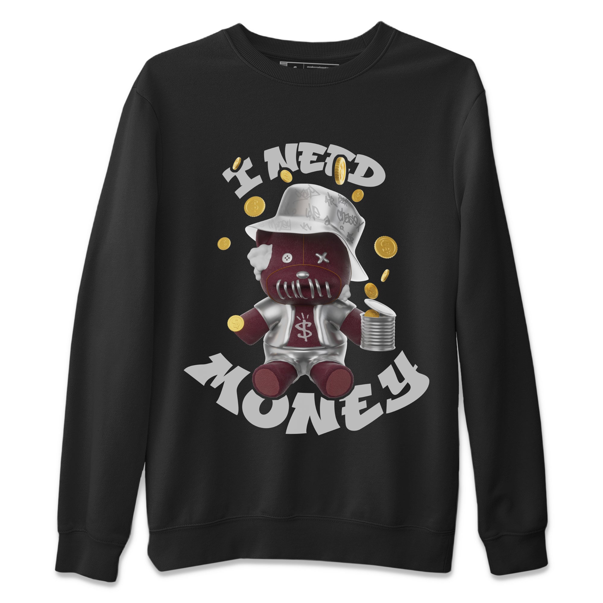 I Need Money snkmatch Tee - Air Jordan 5 Burgundy