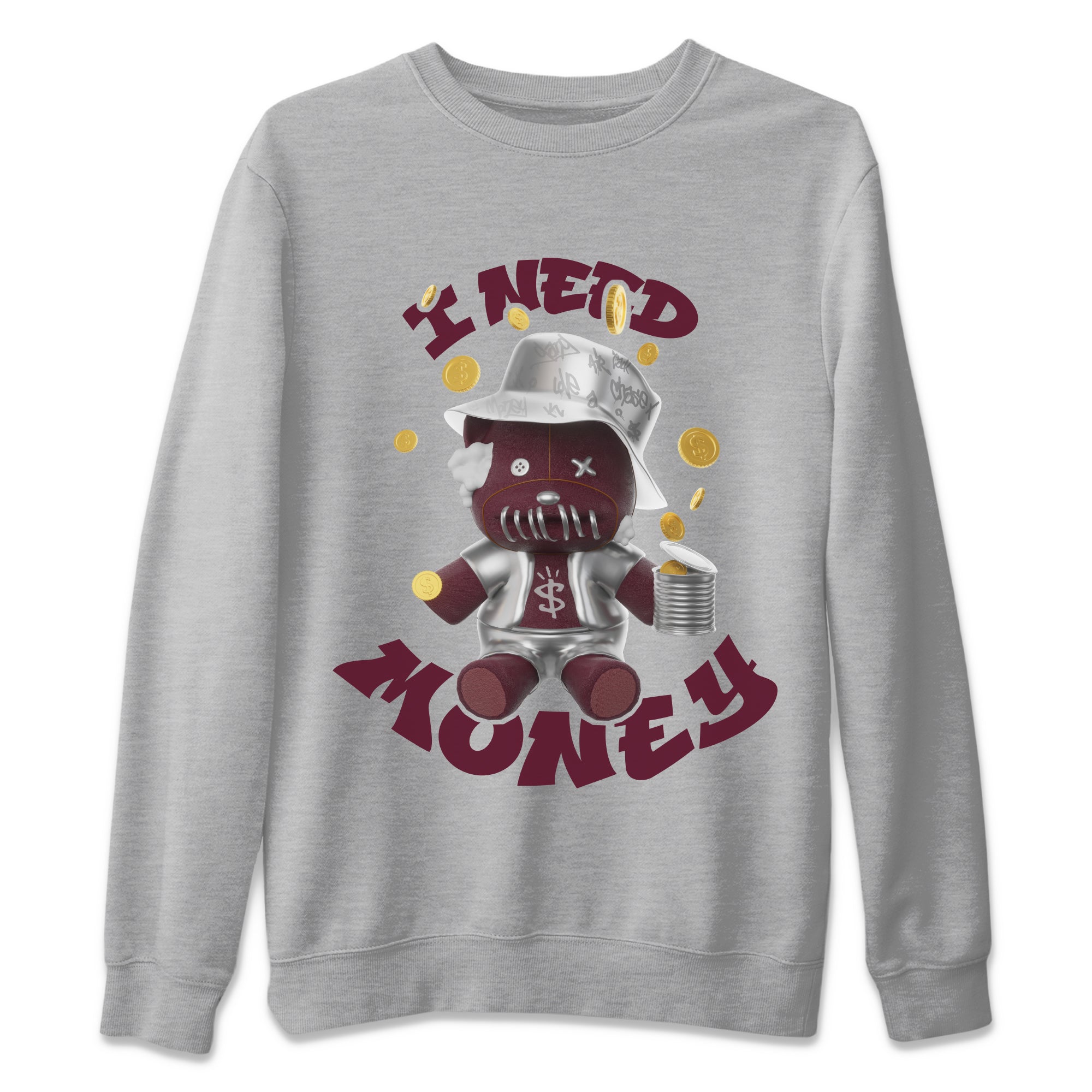 I Need Money snkmatch Tee - Air Jordan 5 Burgundy