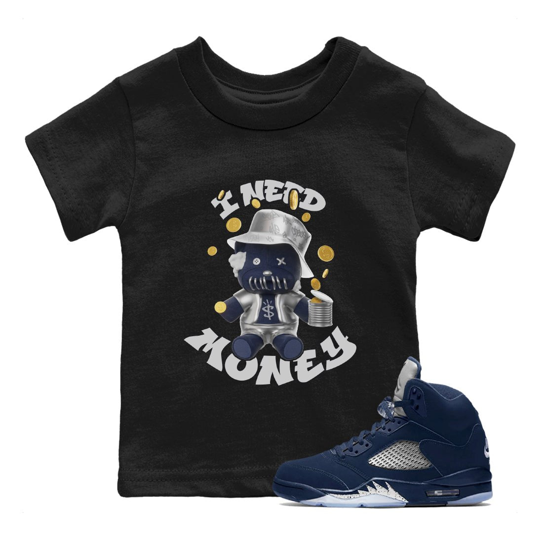 I Need Money snkmatch Tee Kids - Air Jordan 5 Georgetown