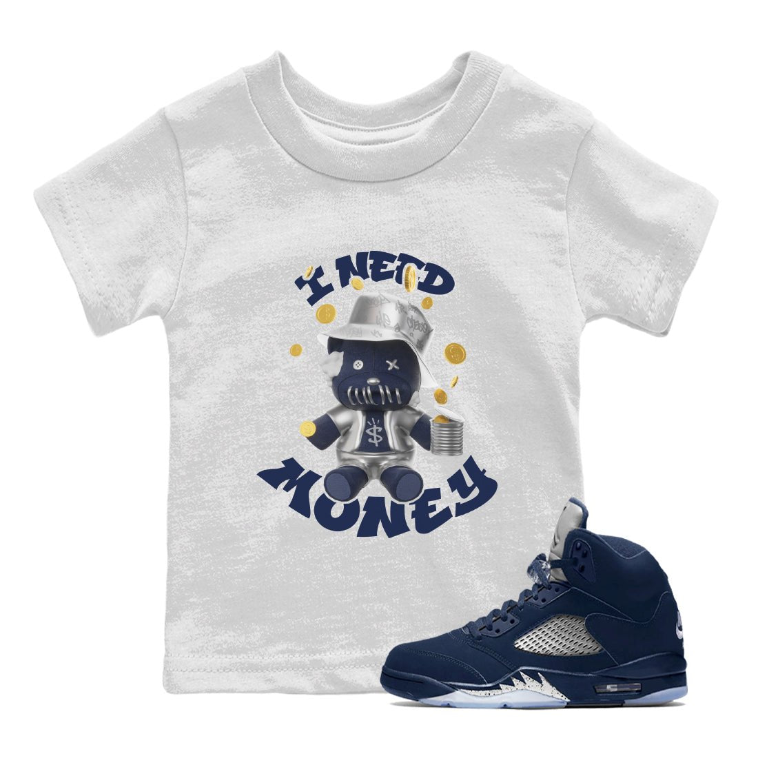 I Need Money snkmatch Tee Kids - Air Jordan 5 Georgetown