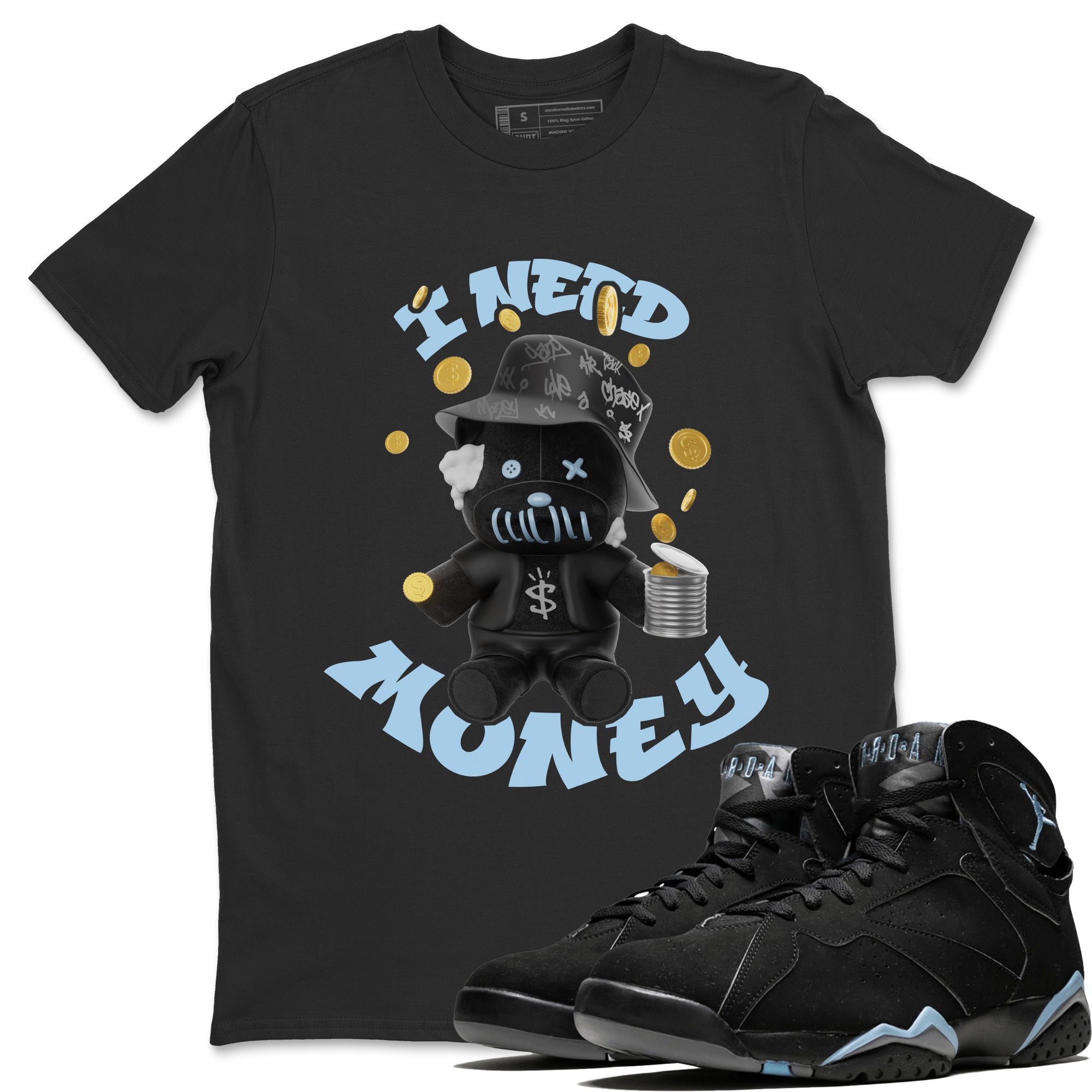 I Need Money snkmatch Tee - Air Jordan 7 Chambray