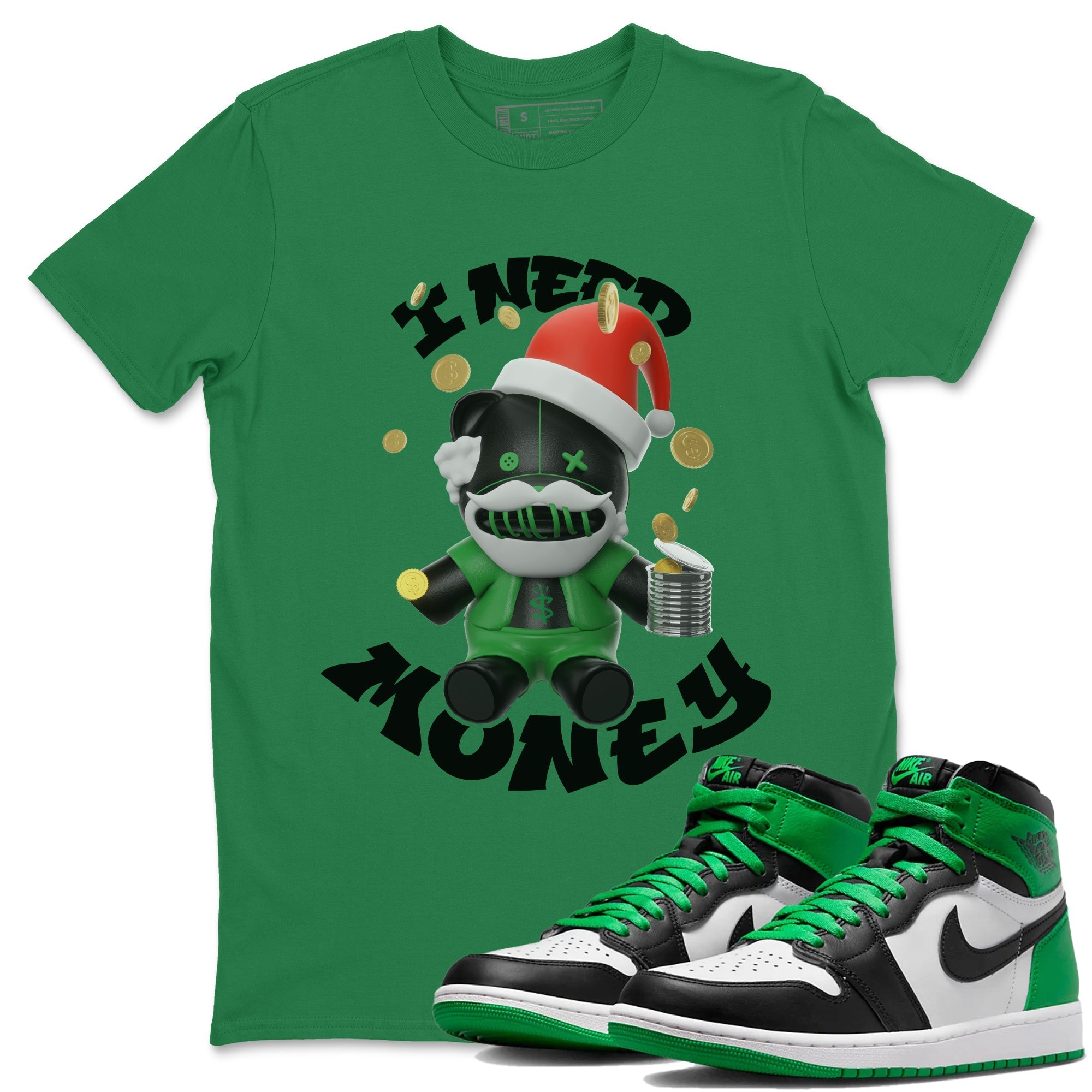 I Need Money Christmas Edition snkmatch Tee - Air Jordan 1 Celtics