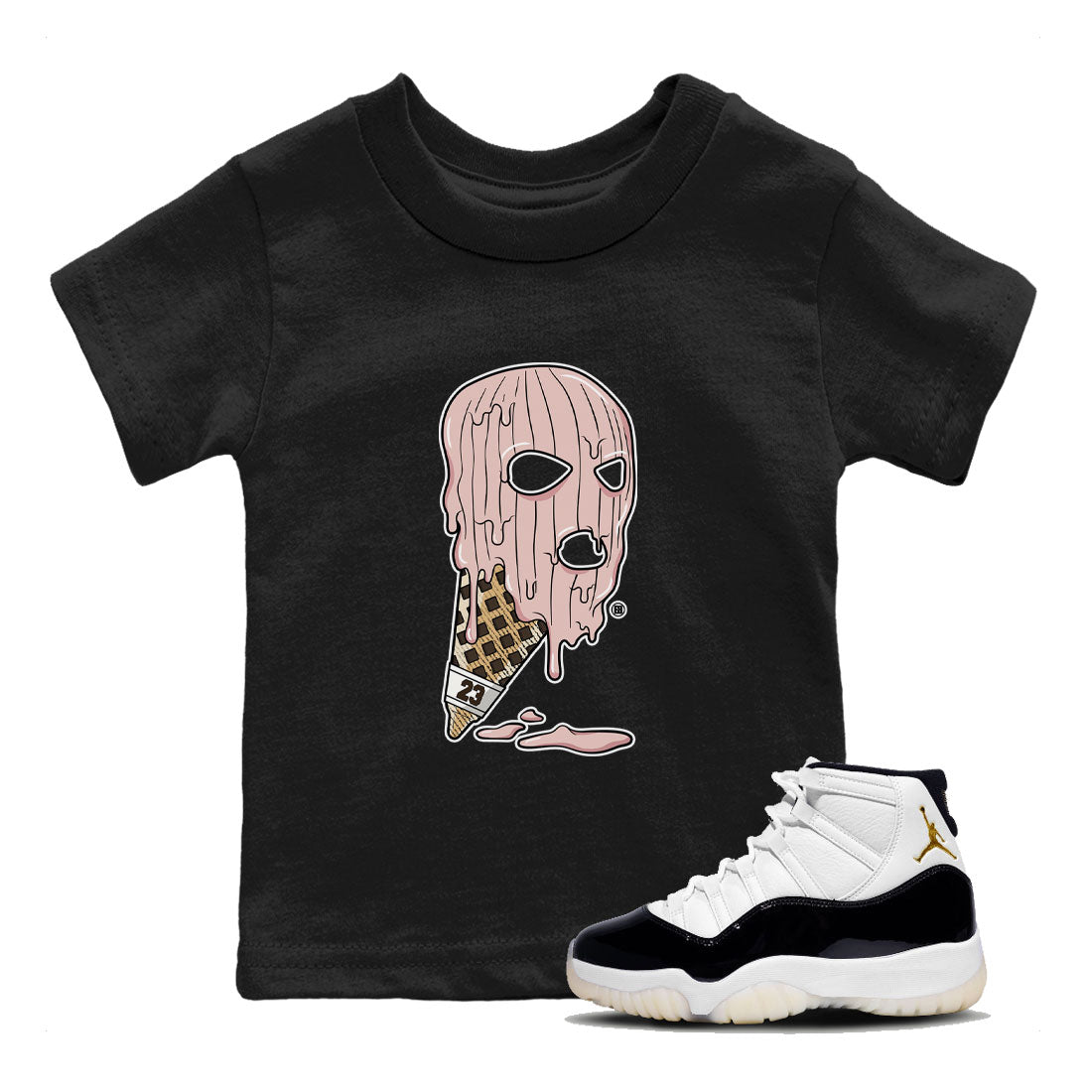 Ice Cream Mask snkmatch Tee Kids - Air Jordan 11 Neapolitan