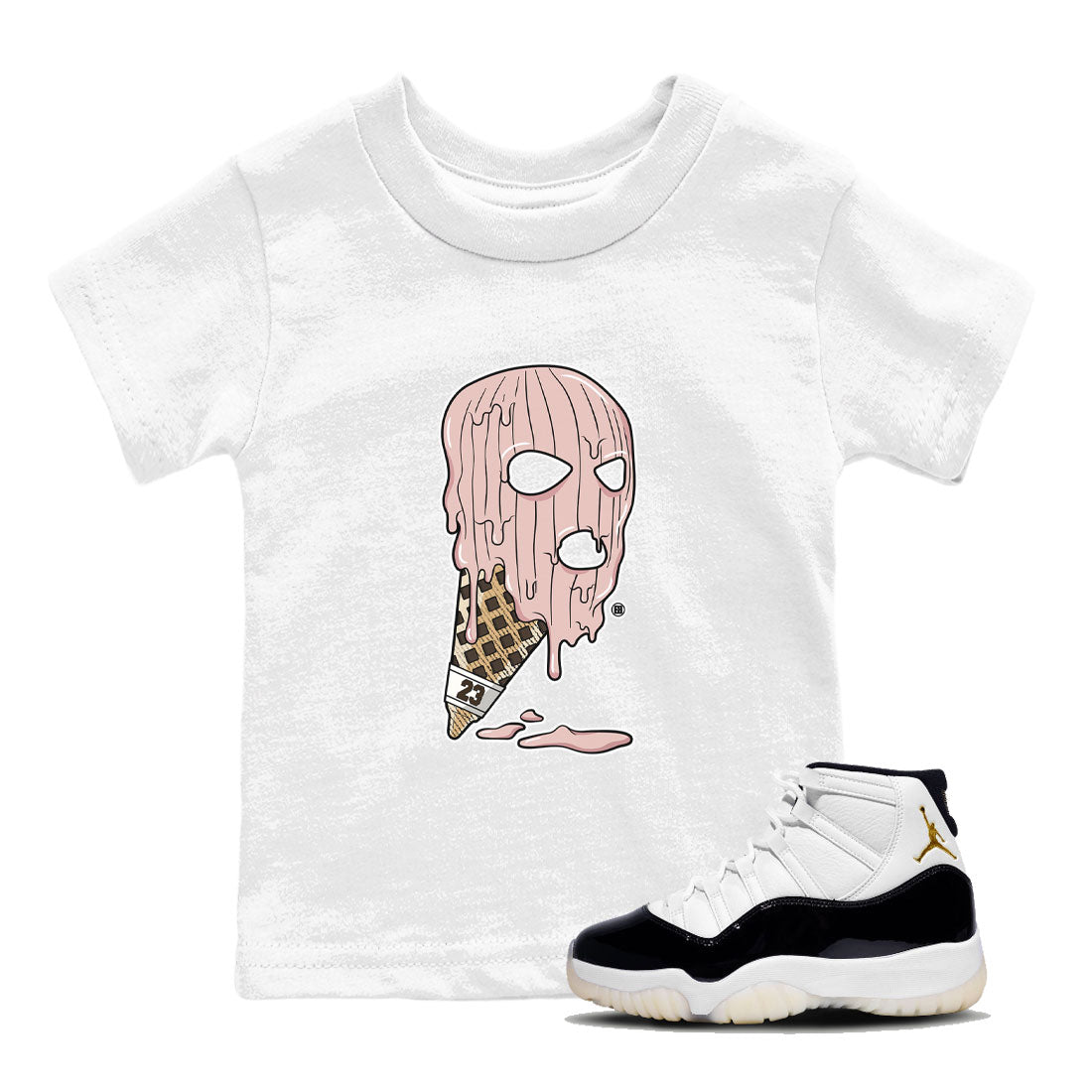 Ice Cream Mask snkmatch Tee Kids - Air Jordan 11 Neapolitan