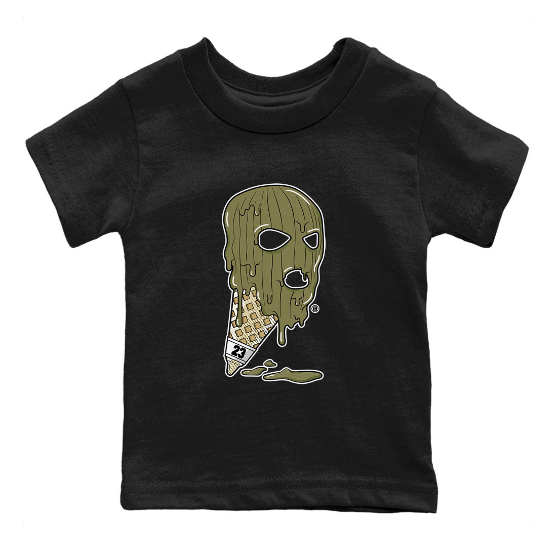 Ice Cream Mask snkmatch Tee Kids - Air Jordan 4 Medium Olive