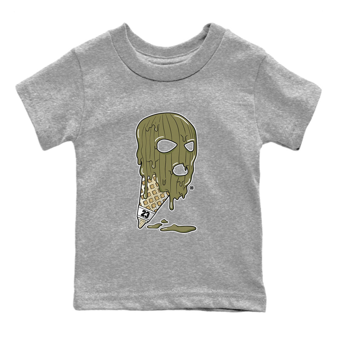 Ice Cream Mask snkmatch Tee Kids - Air Jordan 4 Medium Olive