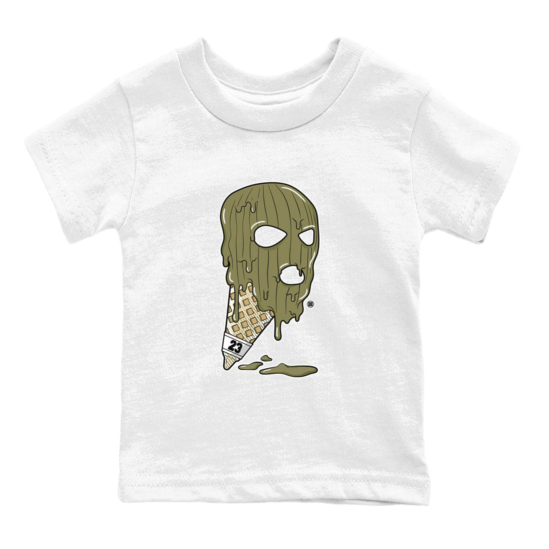 Ice Cream Mask snkmatch Tee Kids - Air Jordan 4 Medium Olive