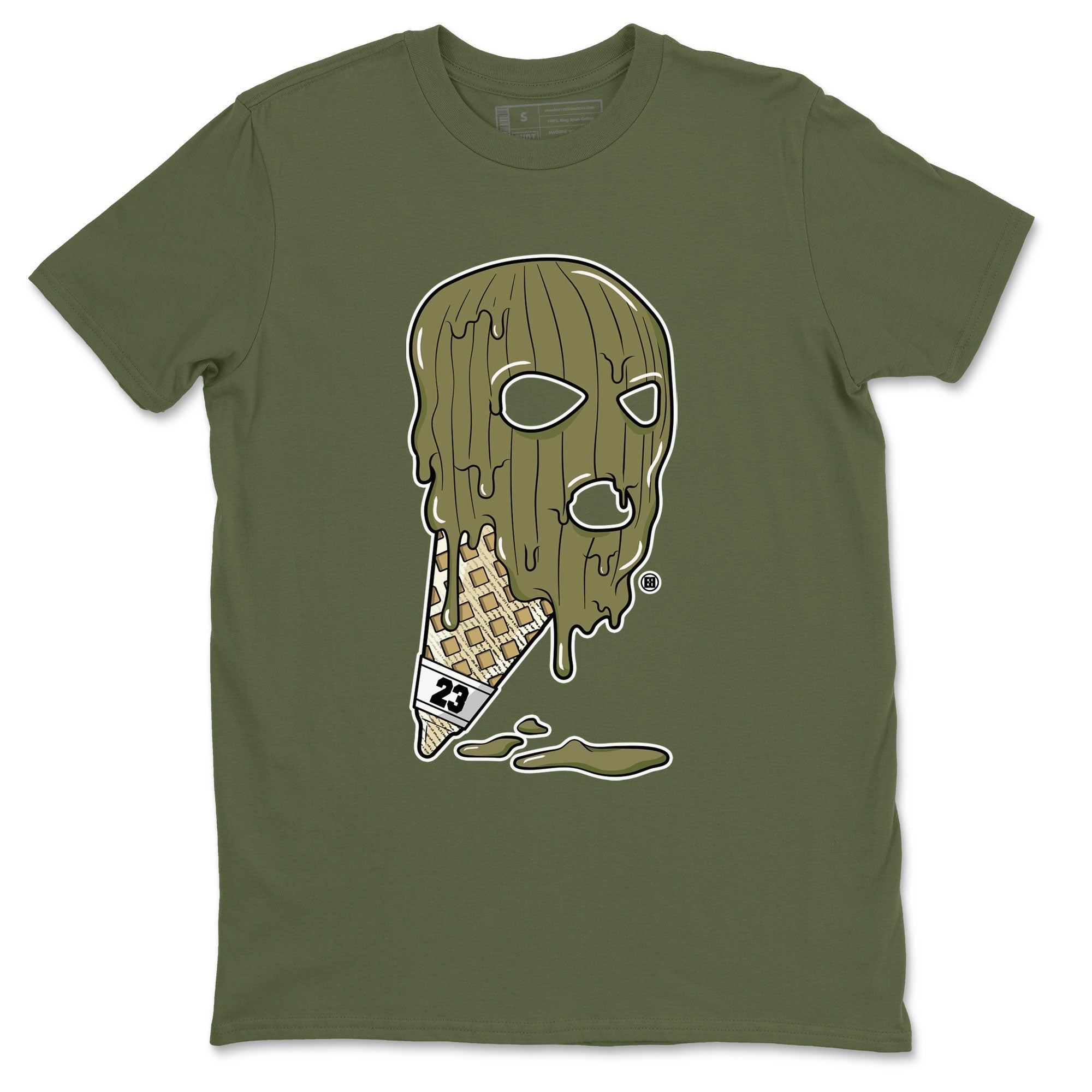 Ice Cream Mask snkmatch Tee - Air Jordan 4 Medium Olive