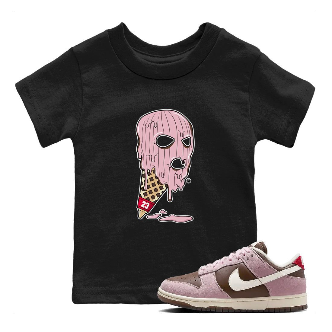 Ice Cream Mask snkmatch Tees Kids - Dunk Cacao Wow And Pink Foam