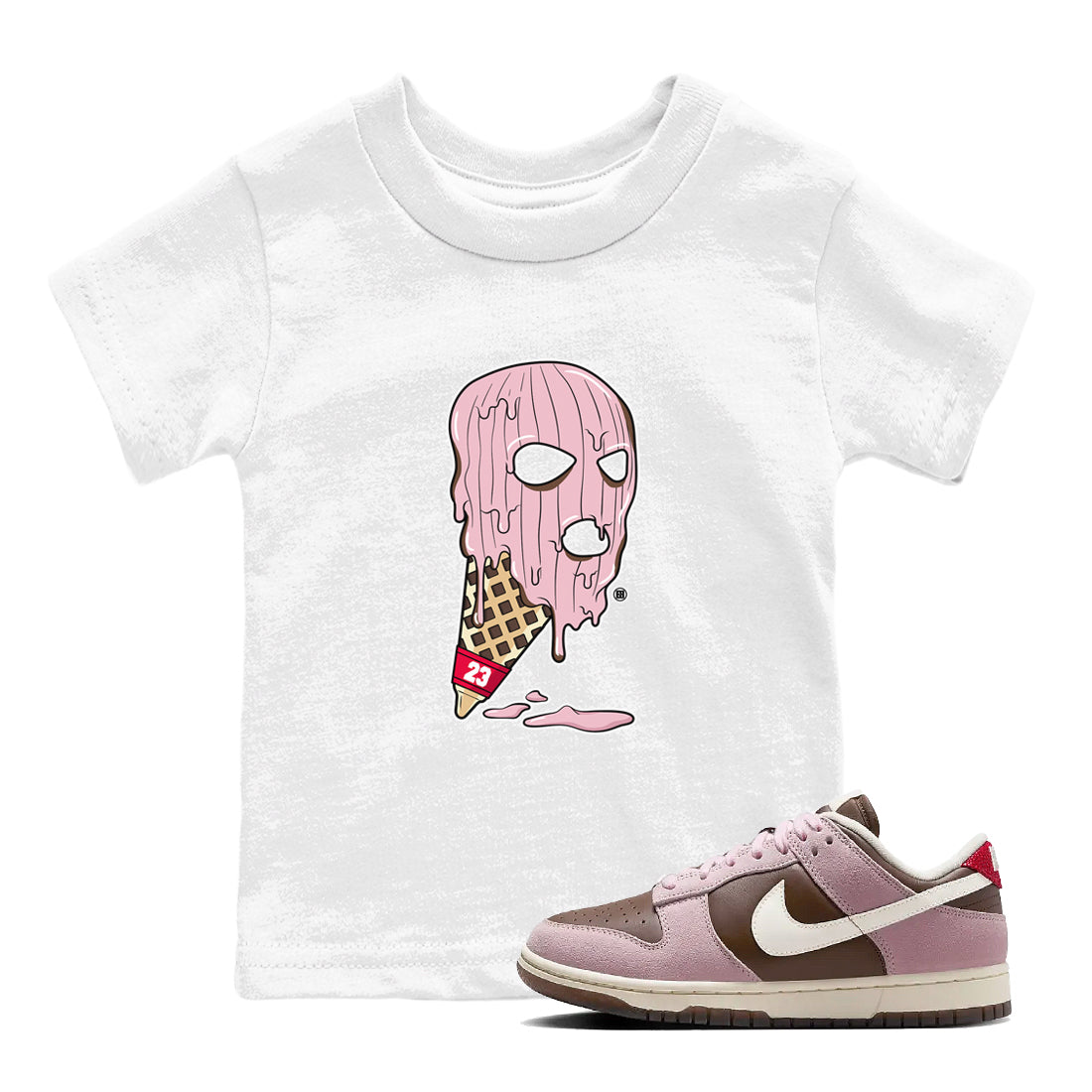 Ice Cream Mask snkmatch Tees Kids - Dunk Cacao Wow And Pink Foam