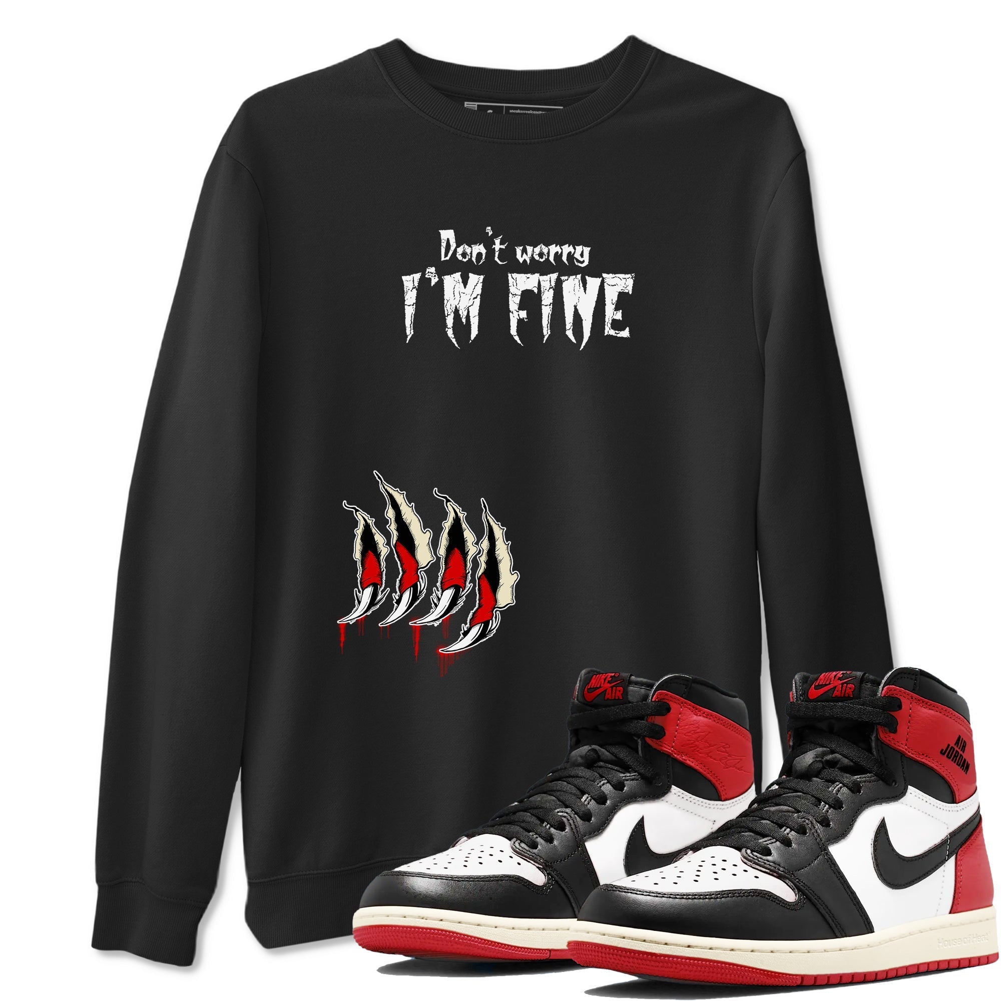 I'm Fine snkmatch Tees - Air Jordan 1 Black Toe Reimagined