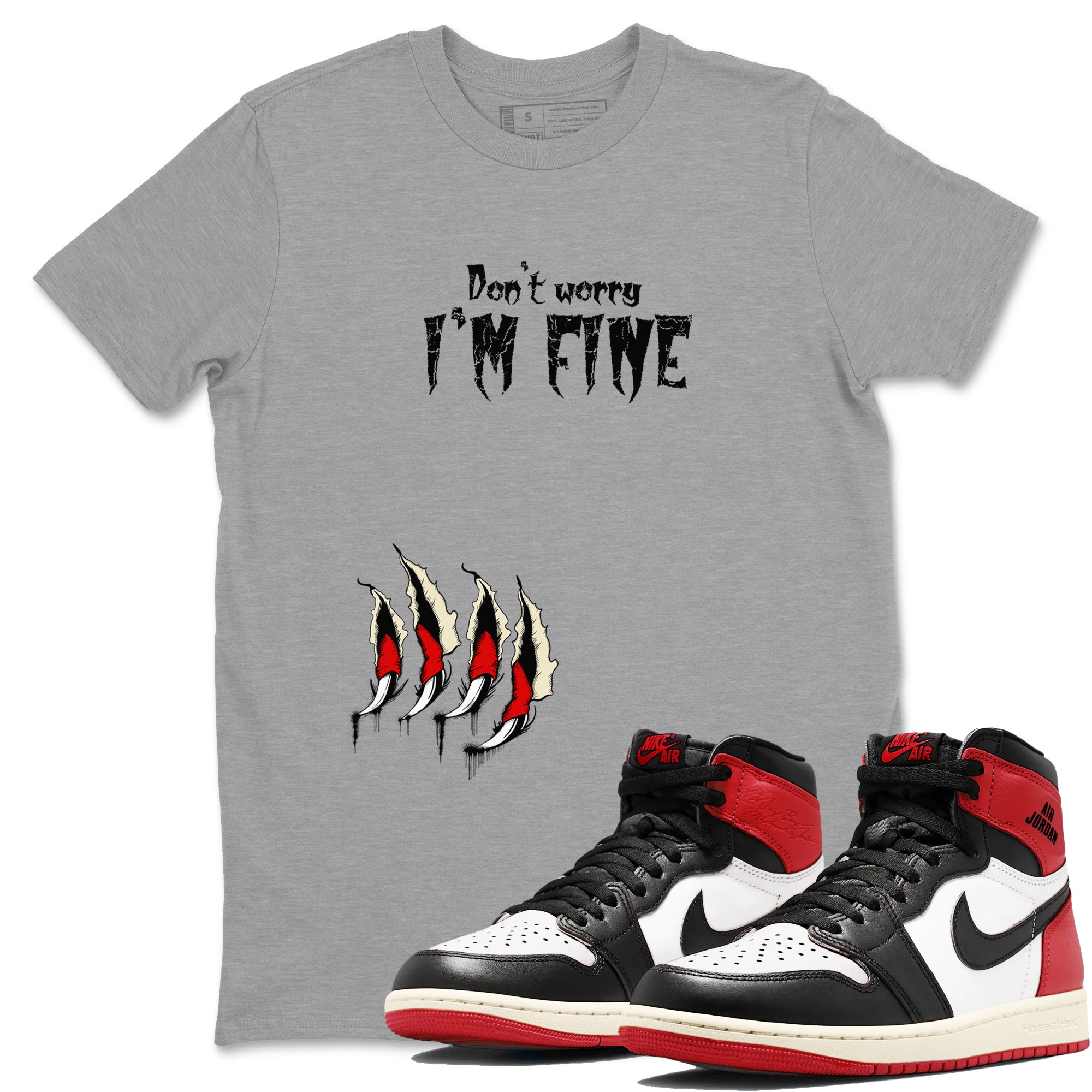 I'm Fine snkmatch Tees - Air Jordan 1 Black Toe Reimagined