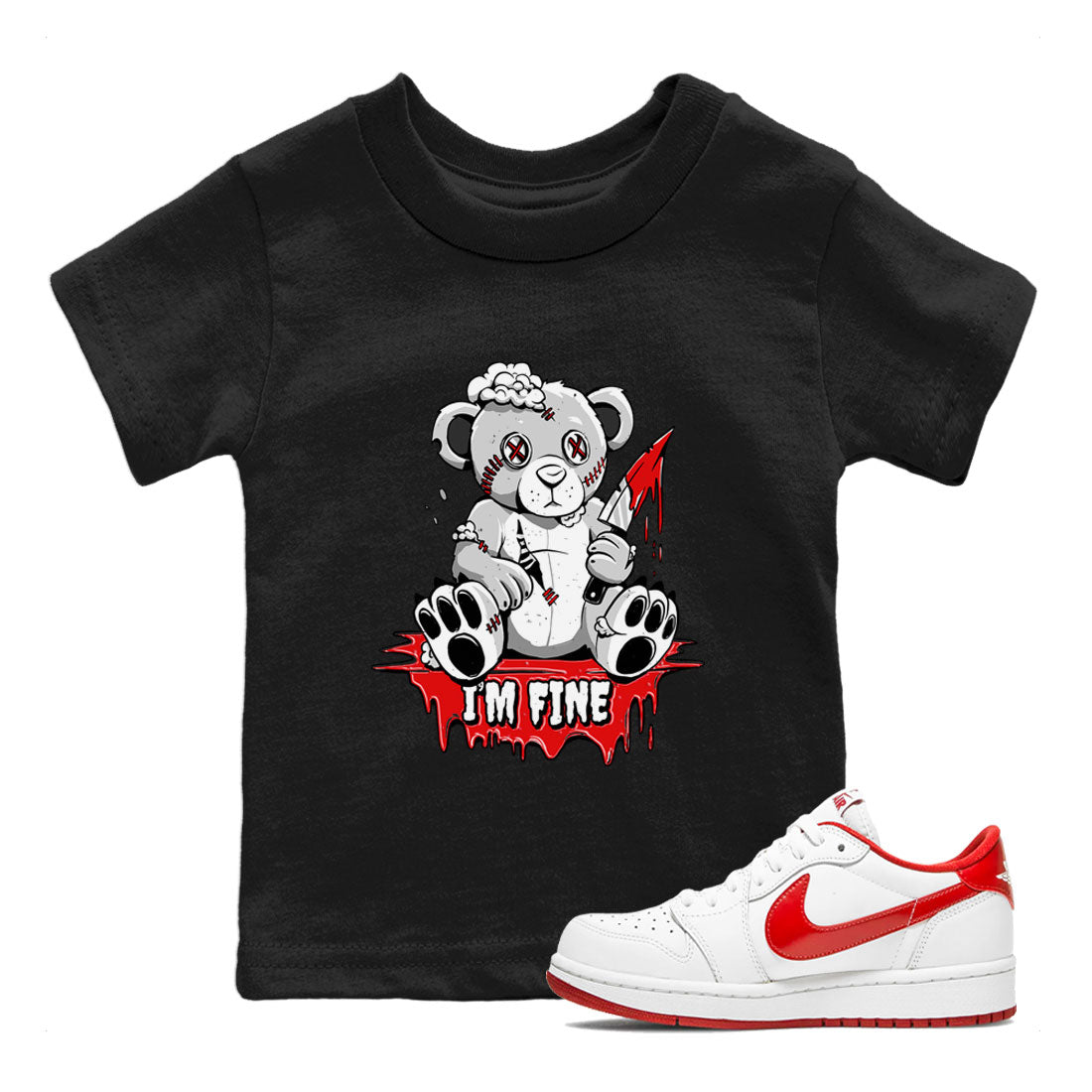 I'm Fine snkmatch Tee Kids - Air Jordan 1 University Red