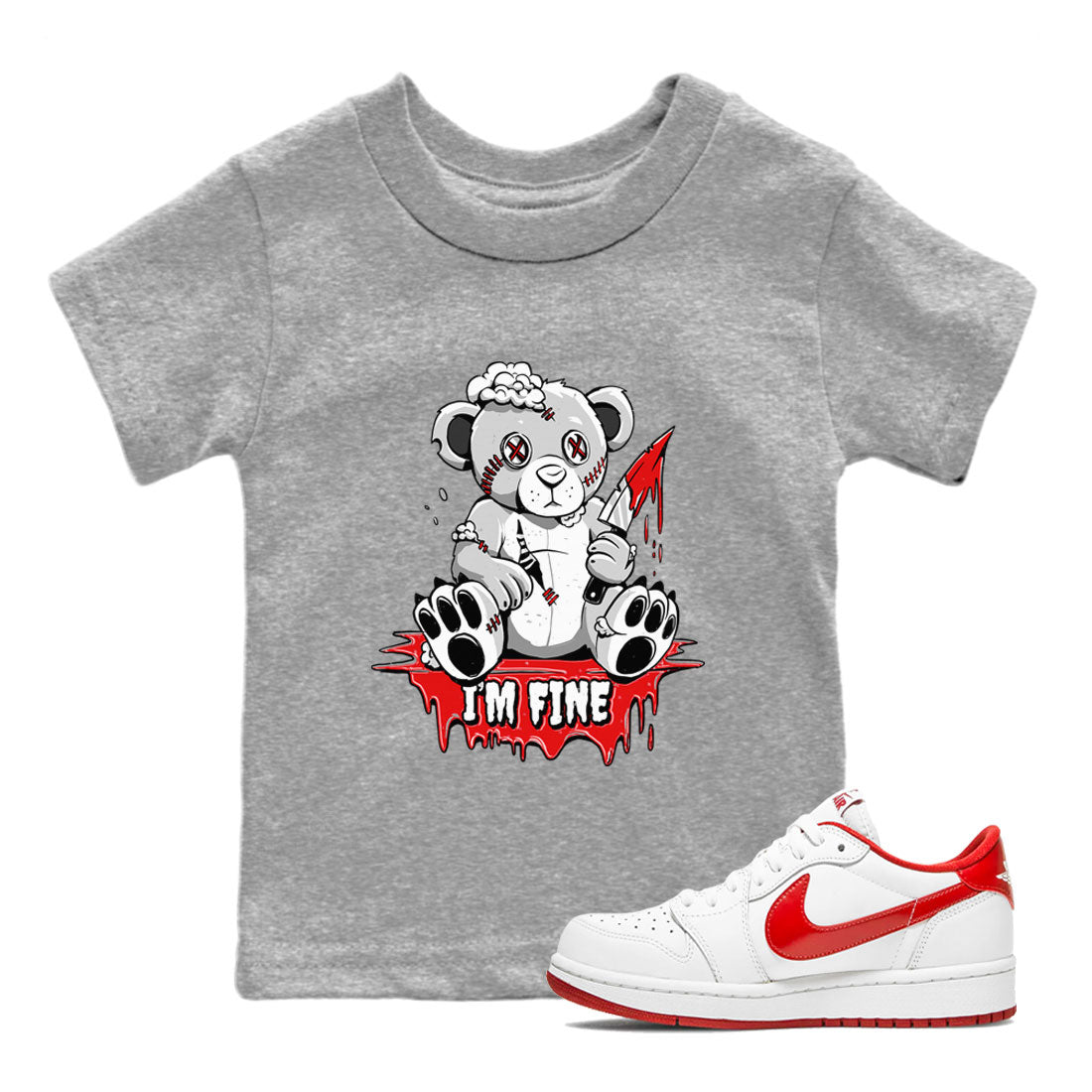 I'm Fine snkmatch Tee Kids - Air Jordan 1 University Red