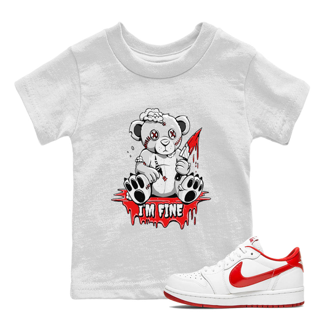 I'm Fine snkmatch Tee Kids - Air Jordan 1 University Red