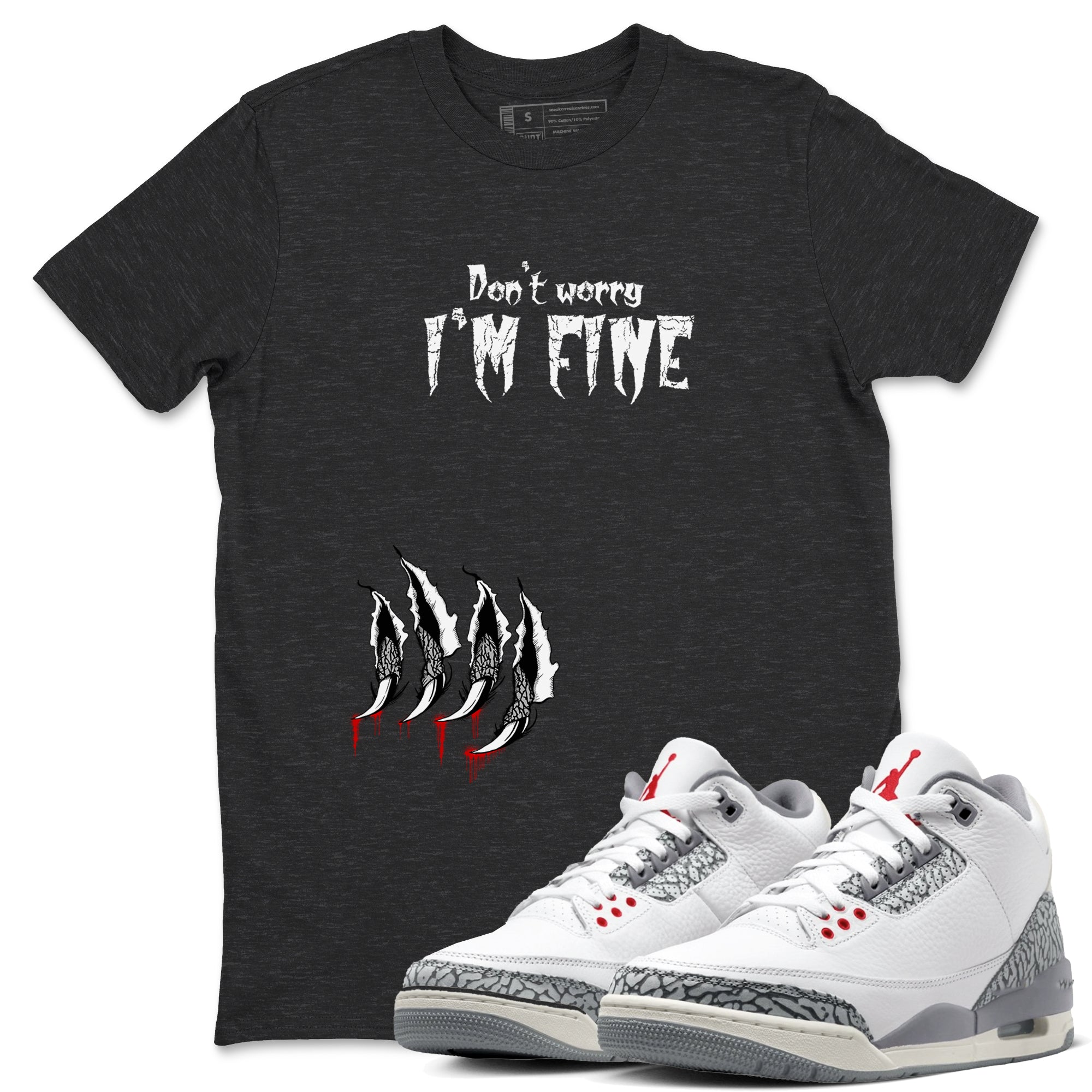 I'm Fine snkmatch Tees - Air Jordan 3 Cement Grey