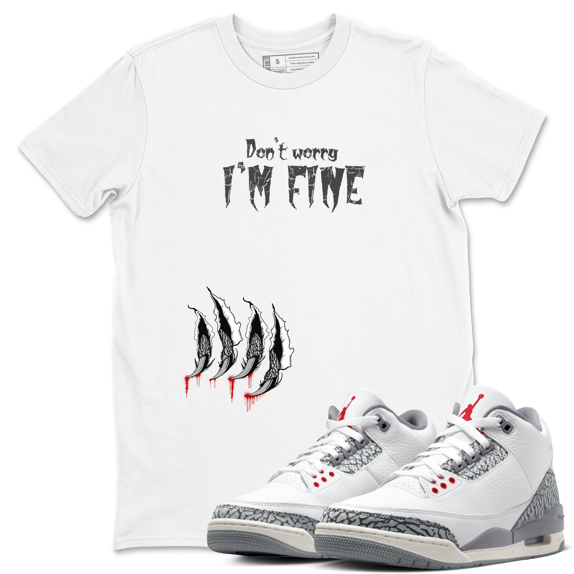 I'm Fine snkmatch Tees - Air Jordan 3 Cement Grey