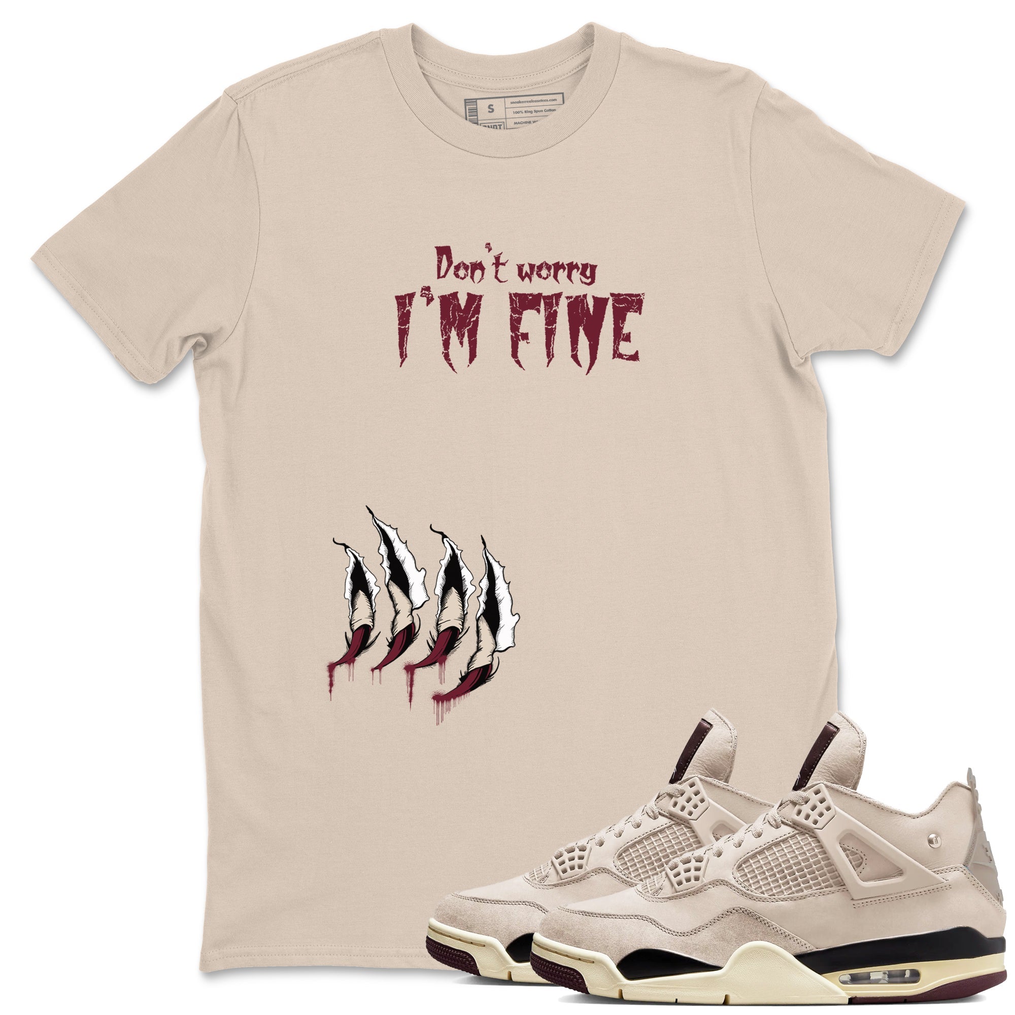 I'm Fine snkmatch Tees - Air Jordan 4 A Ma Maniere x Fossil Stone