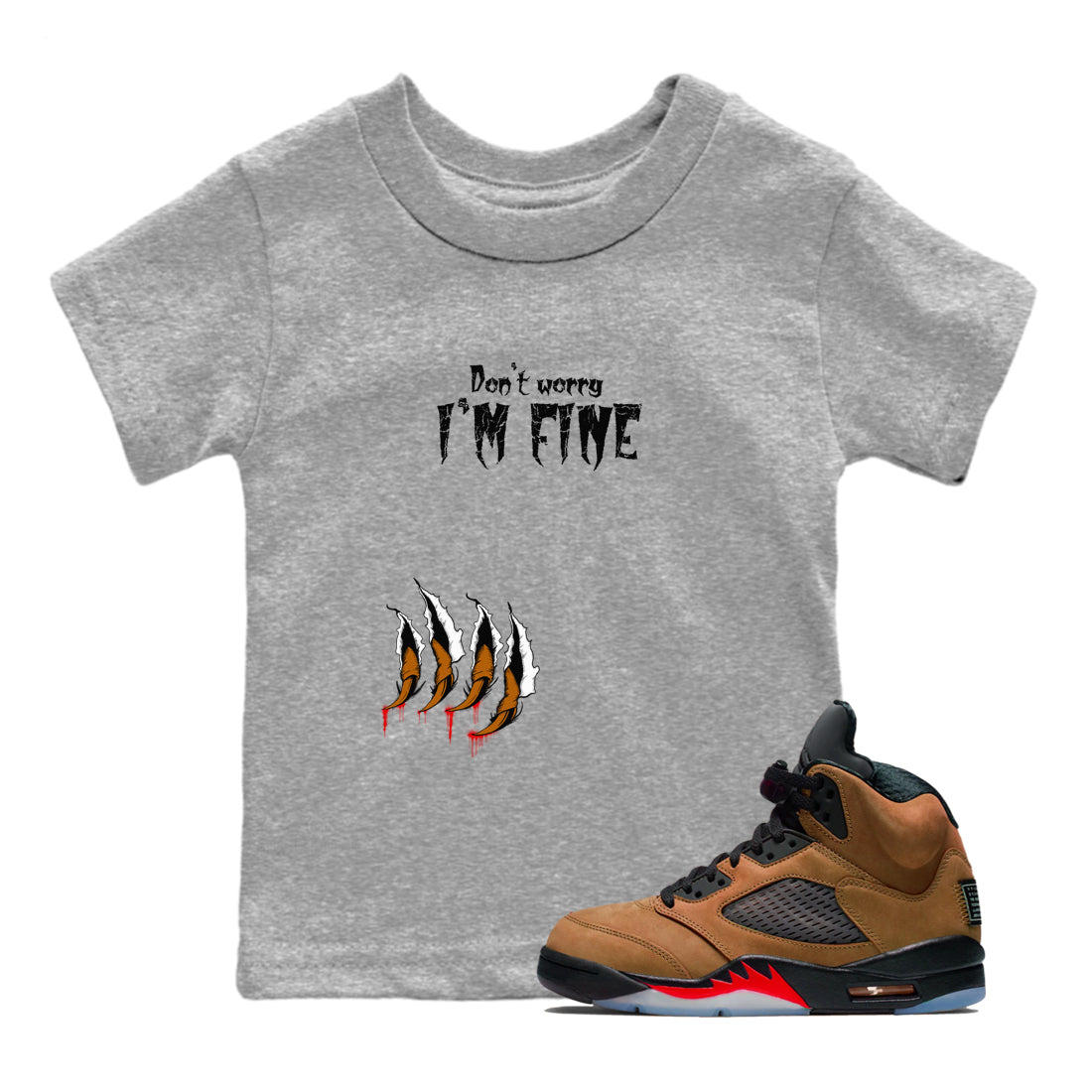 I'm Fine snkmatch Tees Kids - Air Jordan 5 Archaeo Brown