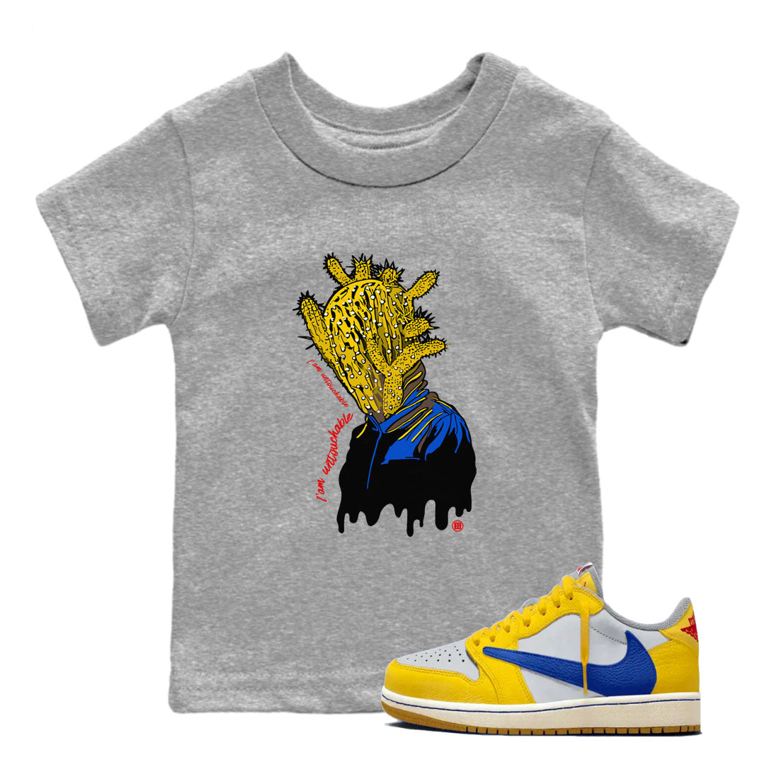 I'm Untouchable snkmatch Tees Kids - Air Jordan 1 Travis Scott Canary