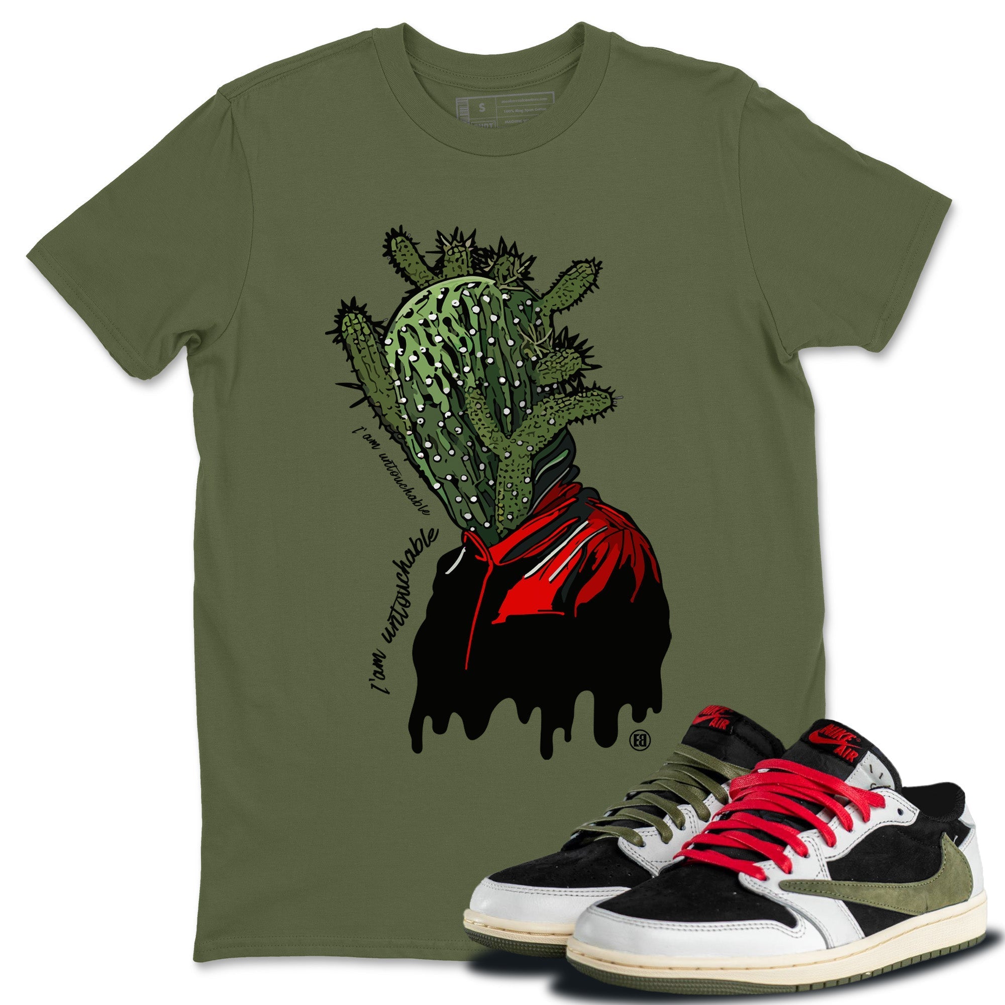 I'm Untouchable Unisex Tops - Air Jordan 1 Travis Scott Olive