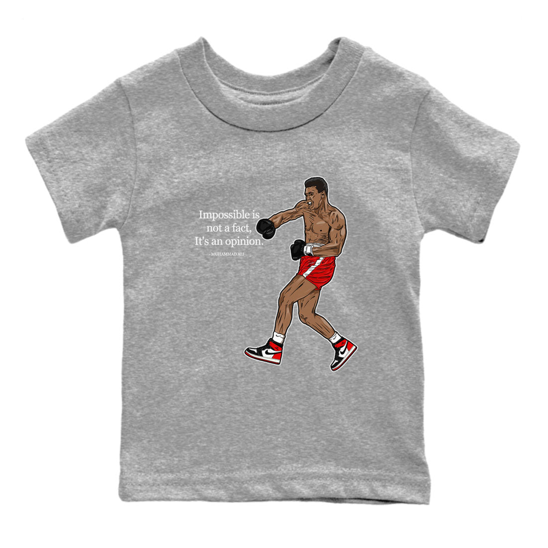 impossible is not a fact it's an opinion snkmatch Tees Kids - Air Jordan 1 Black Toe Reimagined