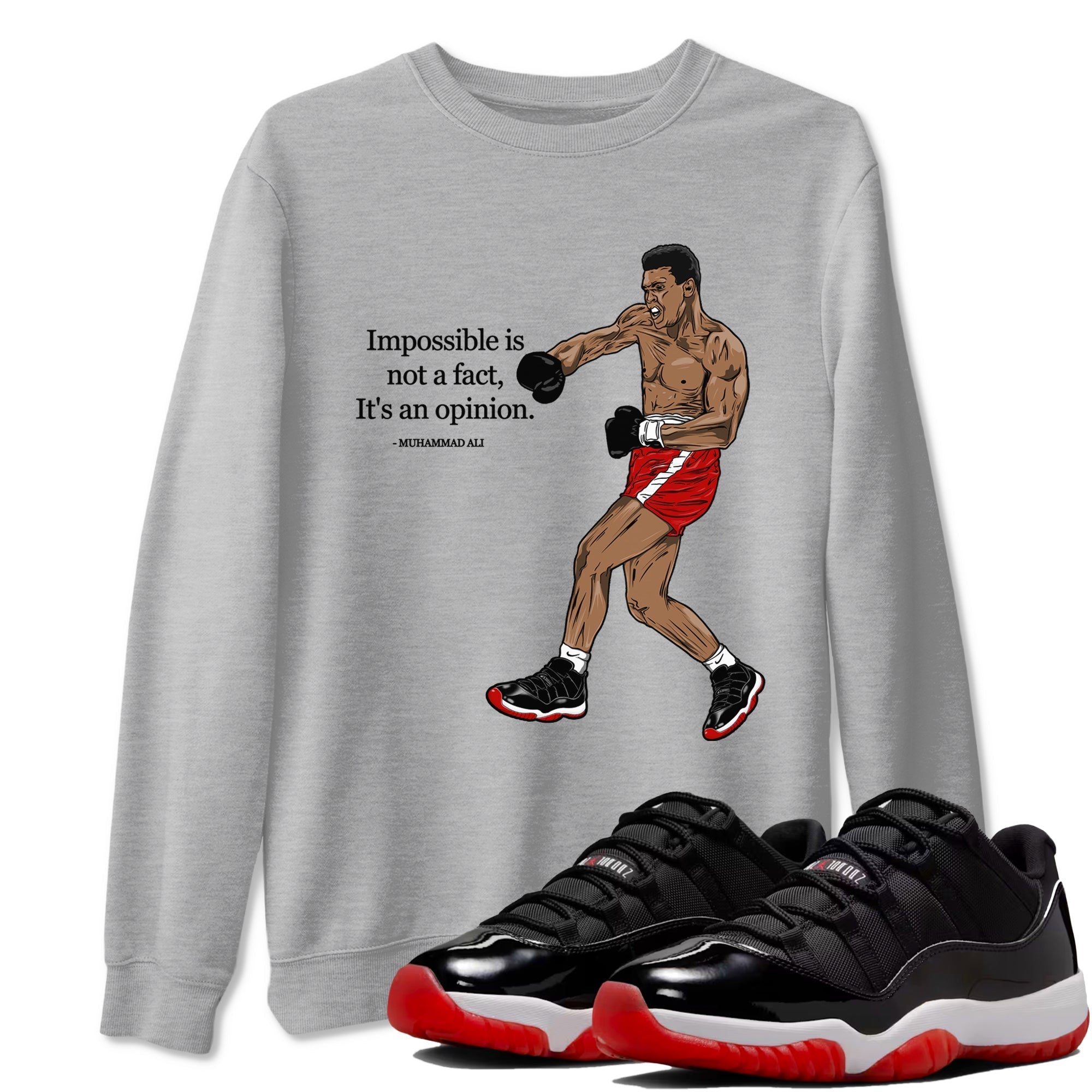 Impossible Is Not A Fact It's An Opinion snkmatch Tees - Air Jordan 11 Bred