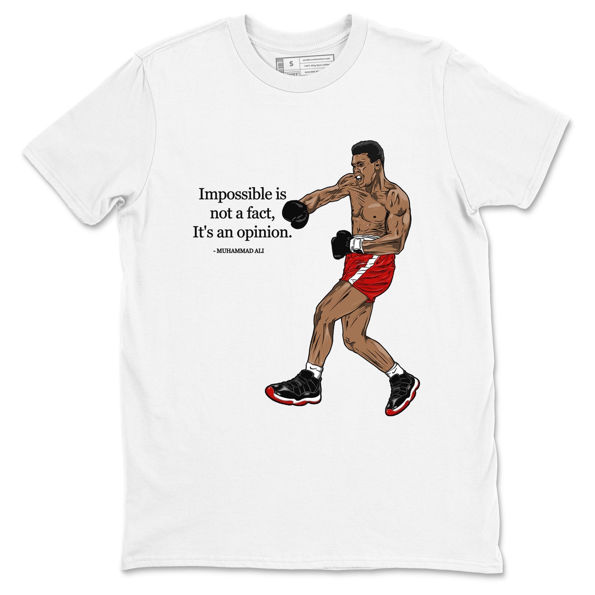 Impossible Is Not A Fact It's An Opinion snkmatch Tees - Air Jordan 11 Bred
