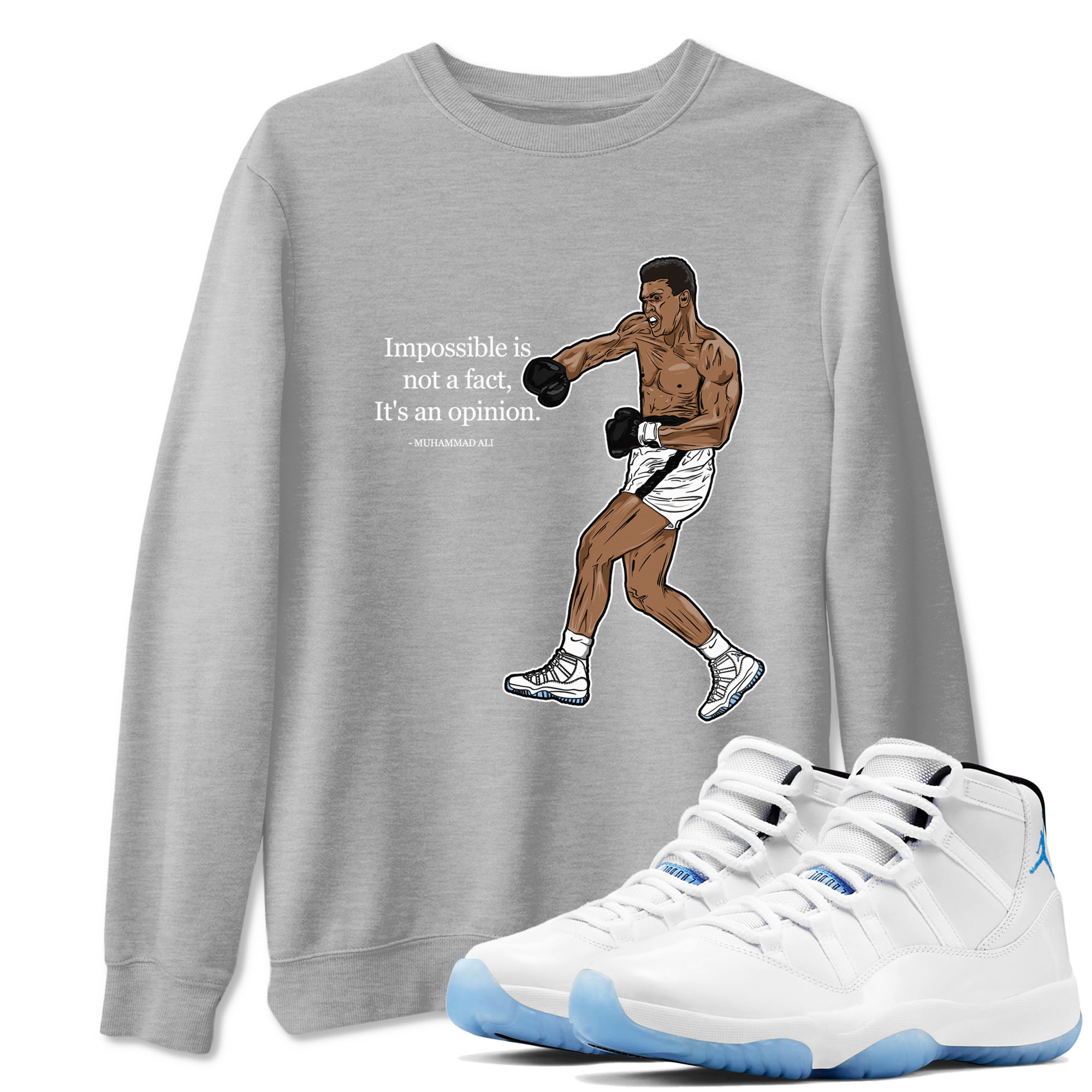 impossible is not a fact it's an opinion snkmatch Tees - Air Jordan 11 Retro Legend Blue