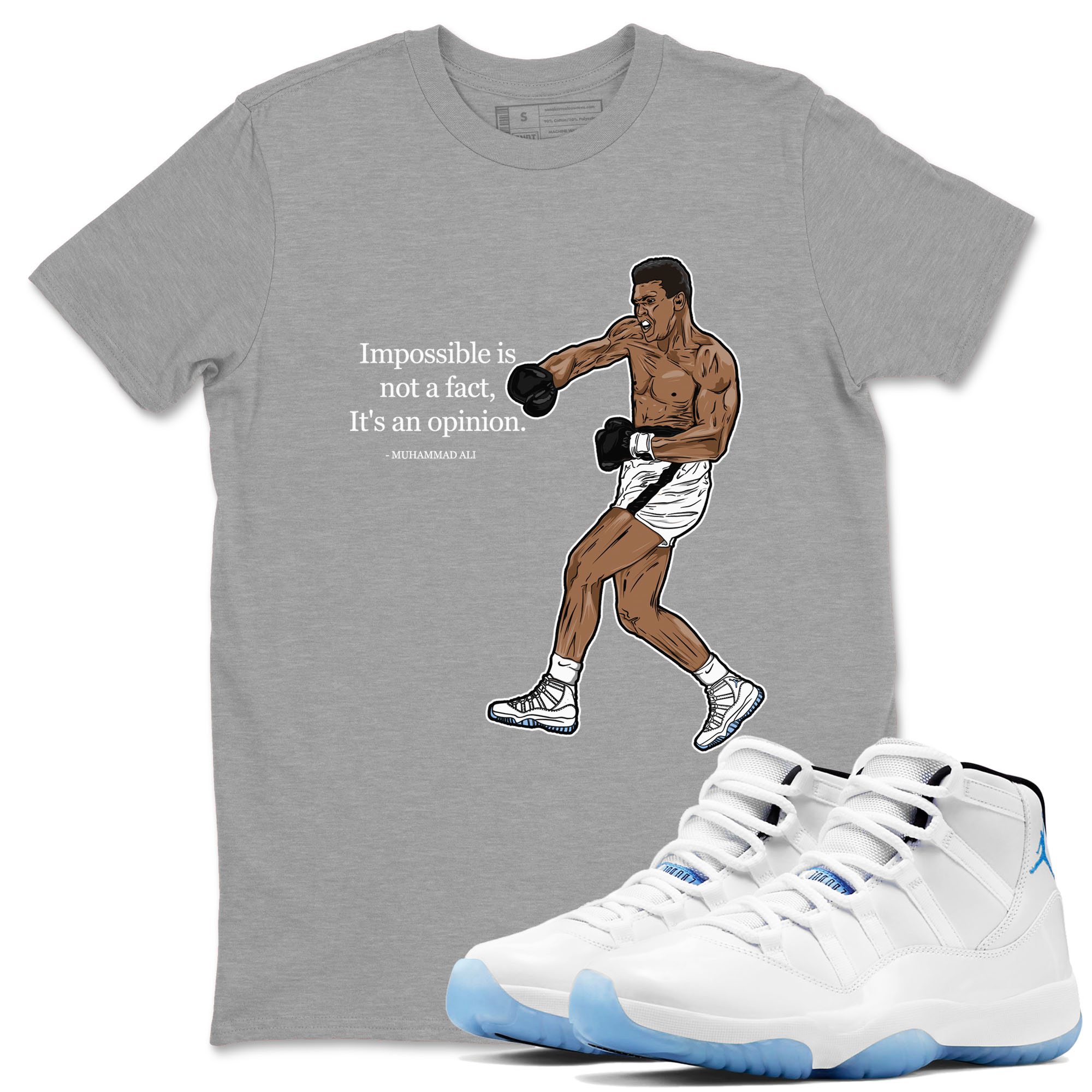 impossible is not a fact it's an opinion snkmatch Tees - Air Jordan 11 Retro Legend Blue