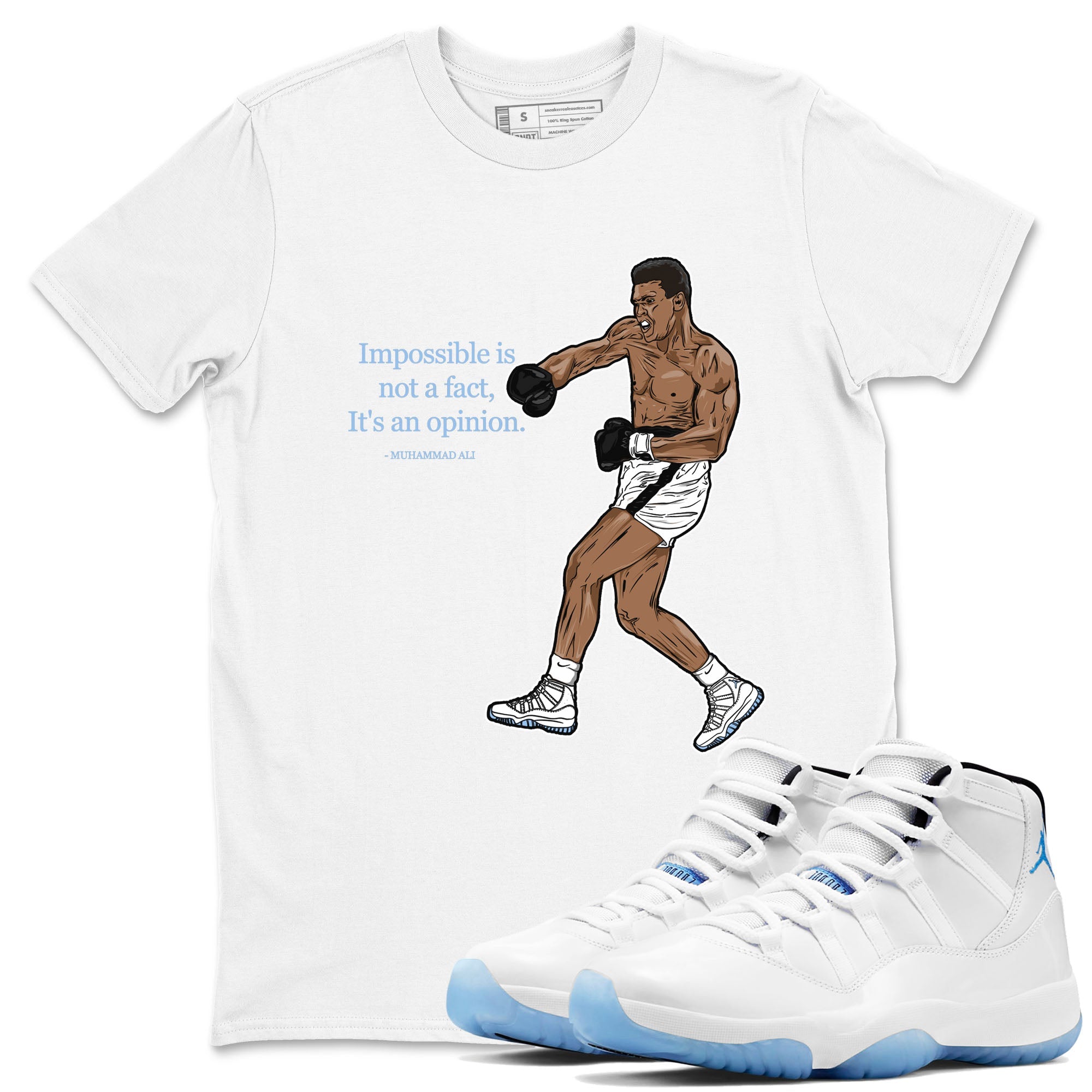 impossible is not a fact it's an opinion snkmatch Tees - Air Jordan 11 Retro Legend Blue