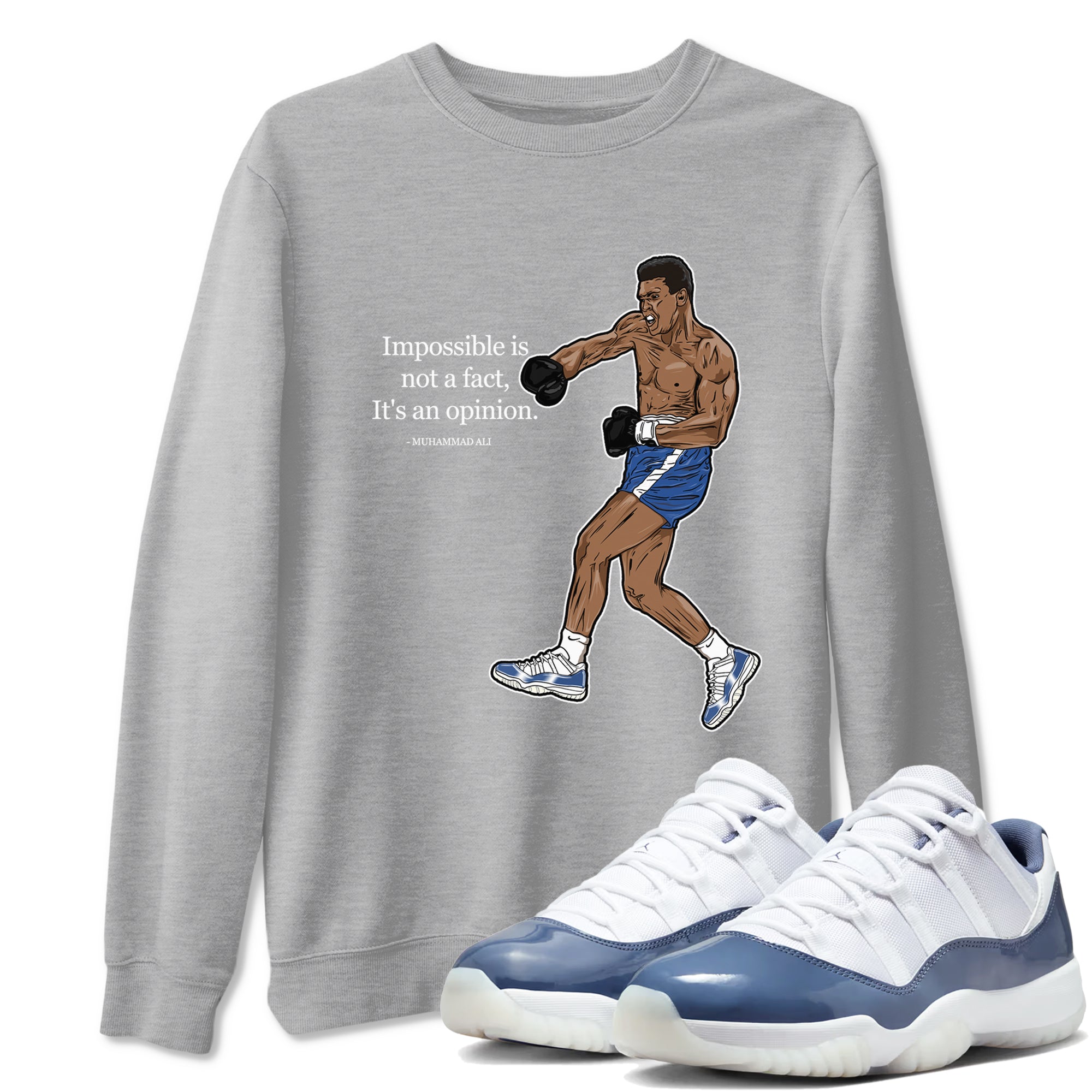 impossible is not a fact it's an opinion snkmatch Tees - Air Jordan 11 Diffused Blue