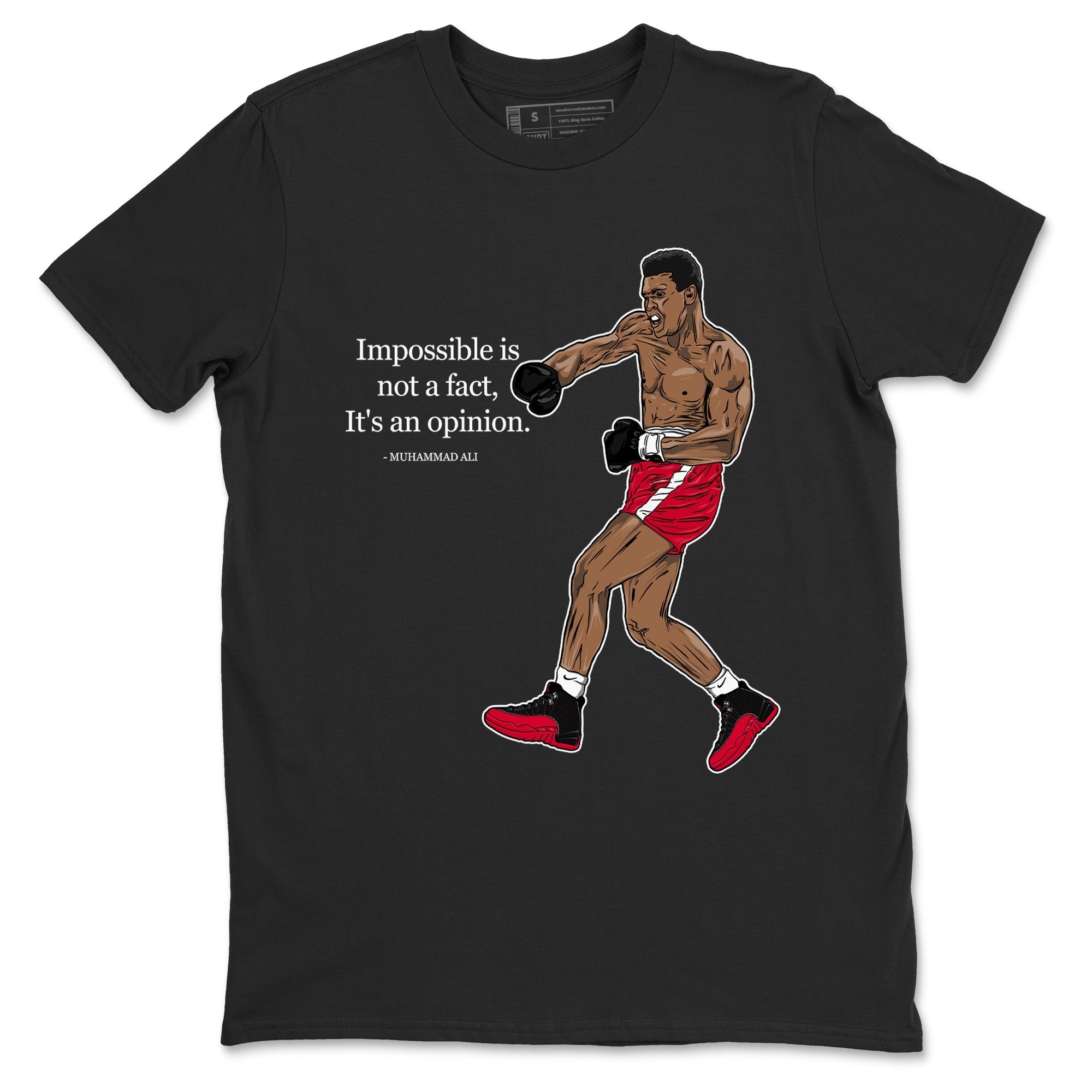Impossible Is Not A Fact It's An Opinion snkmatch Tees - Air Jordan 12 Flu Game