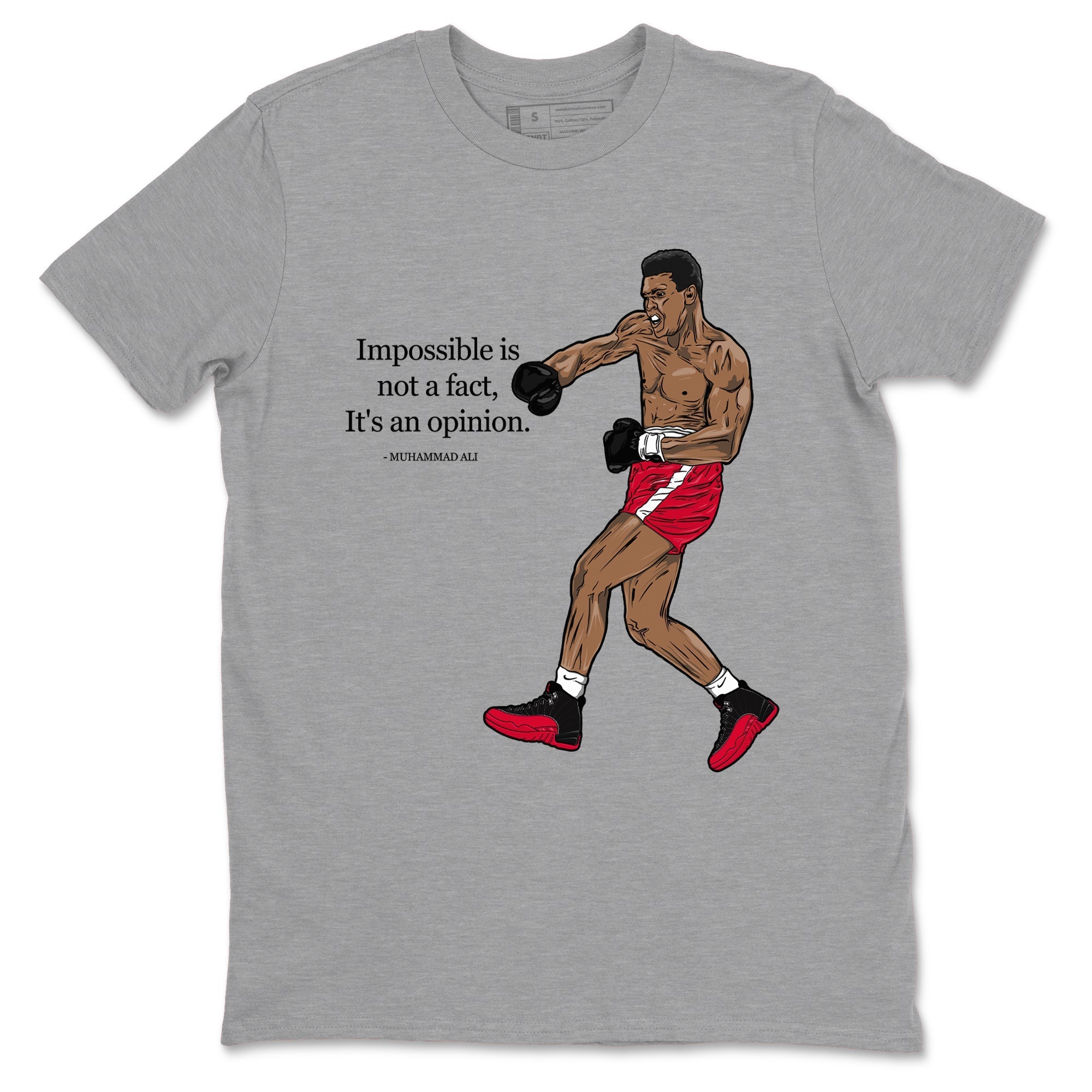 Impossible Is Not A Fact It's An Opinion snkmatch Tees - Air Jordan 12 Flu Game